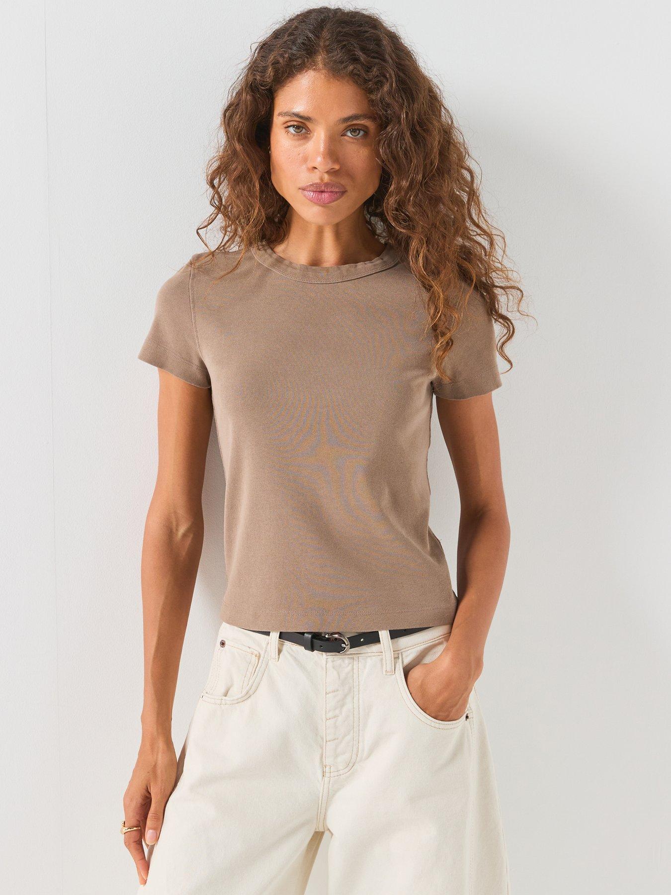 FREE PEOPLE We The Free Atlas Crew Tee - Brown