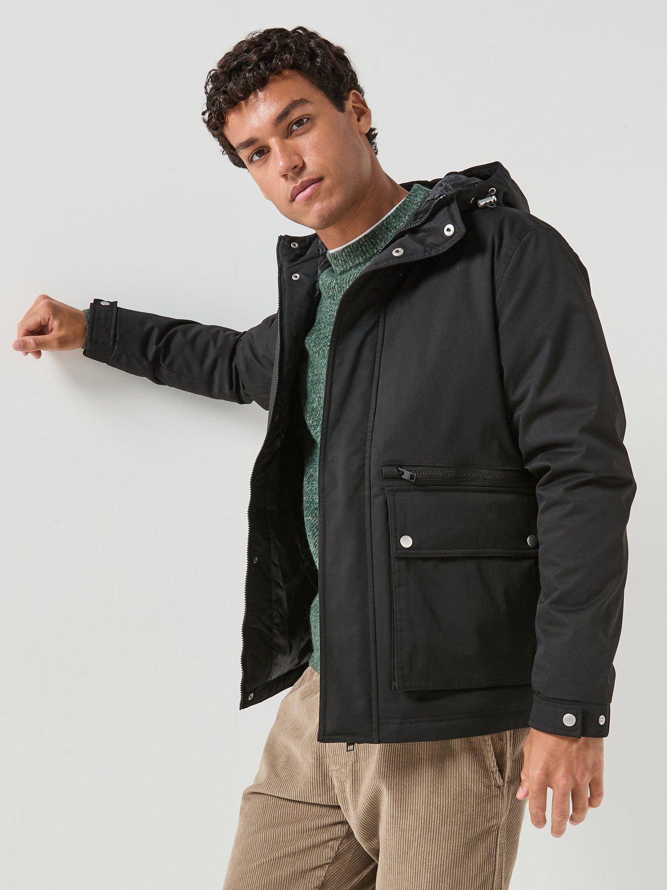 Jack & Jones Men's Black Wolf Parka Jacket - Image 4