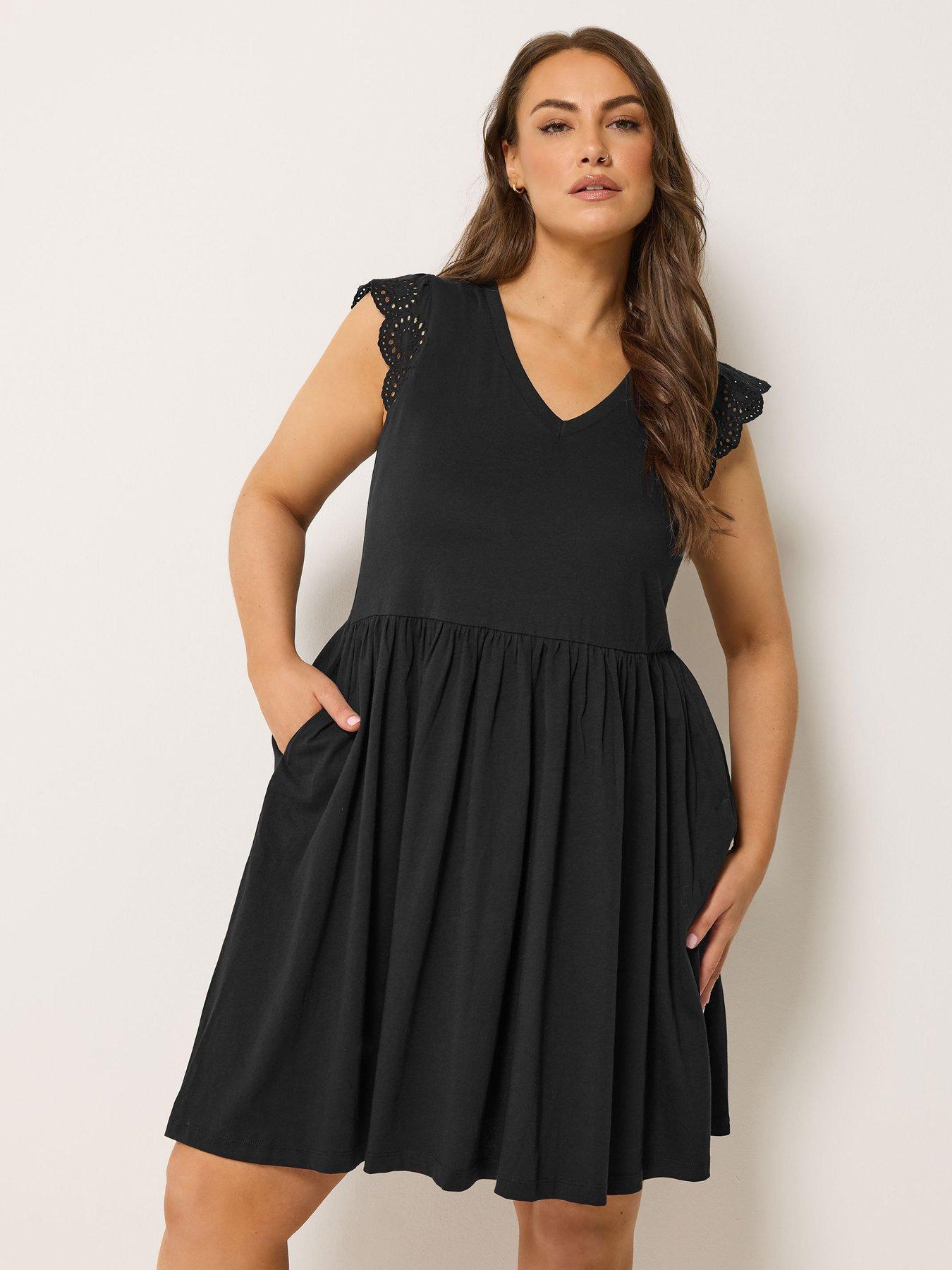 Yours Curve Broderie Sleeve Mini Dress