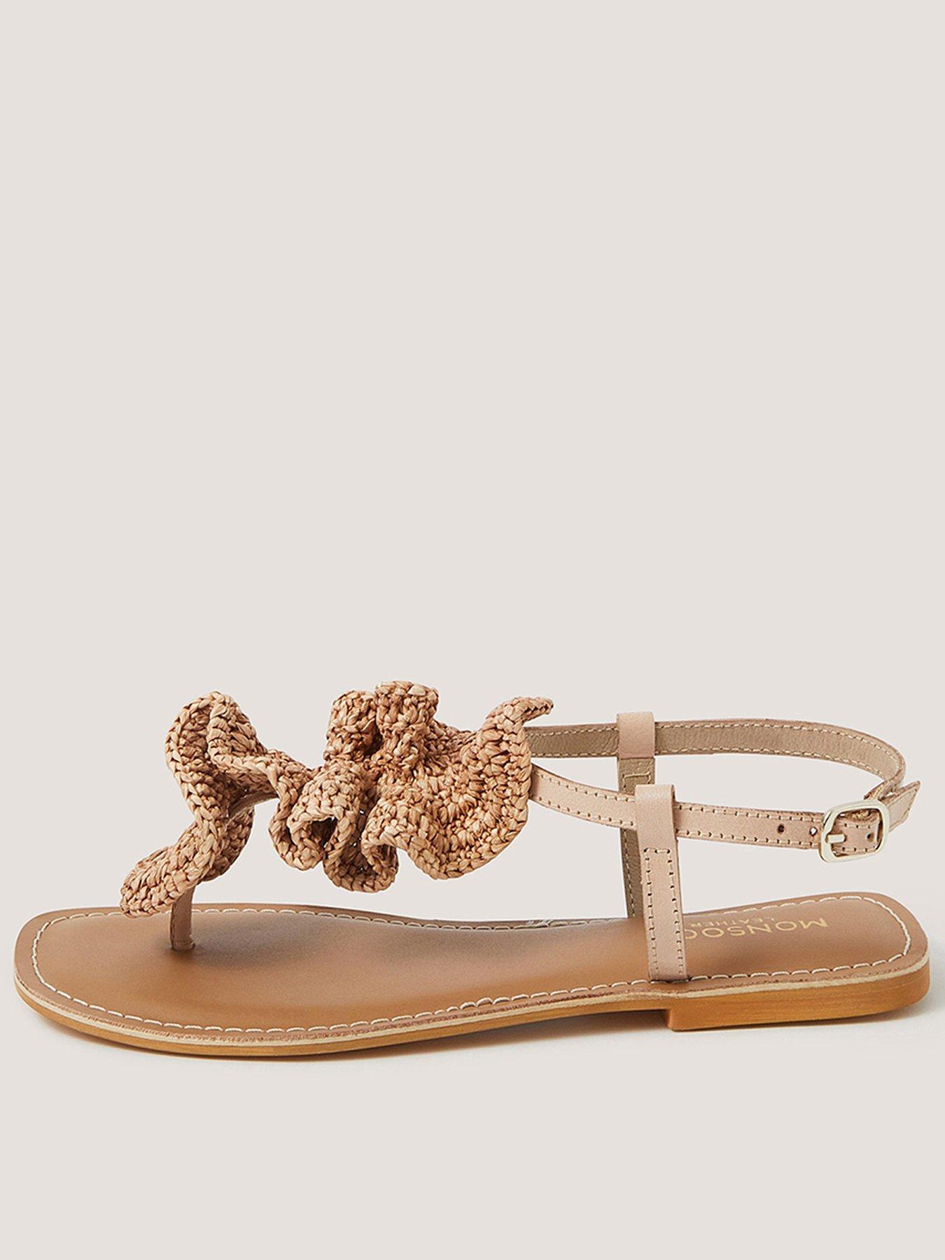 Monsoon Rosa Raffia Thong Sandal