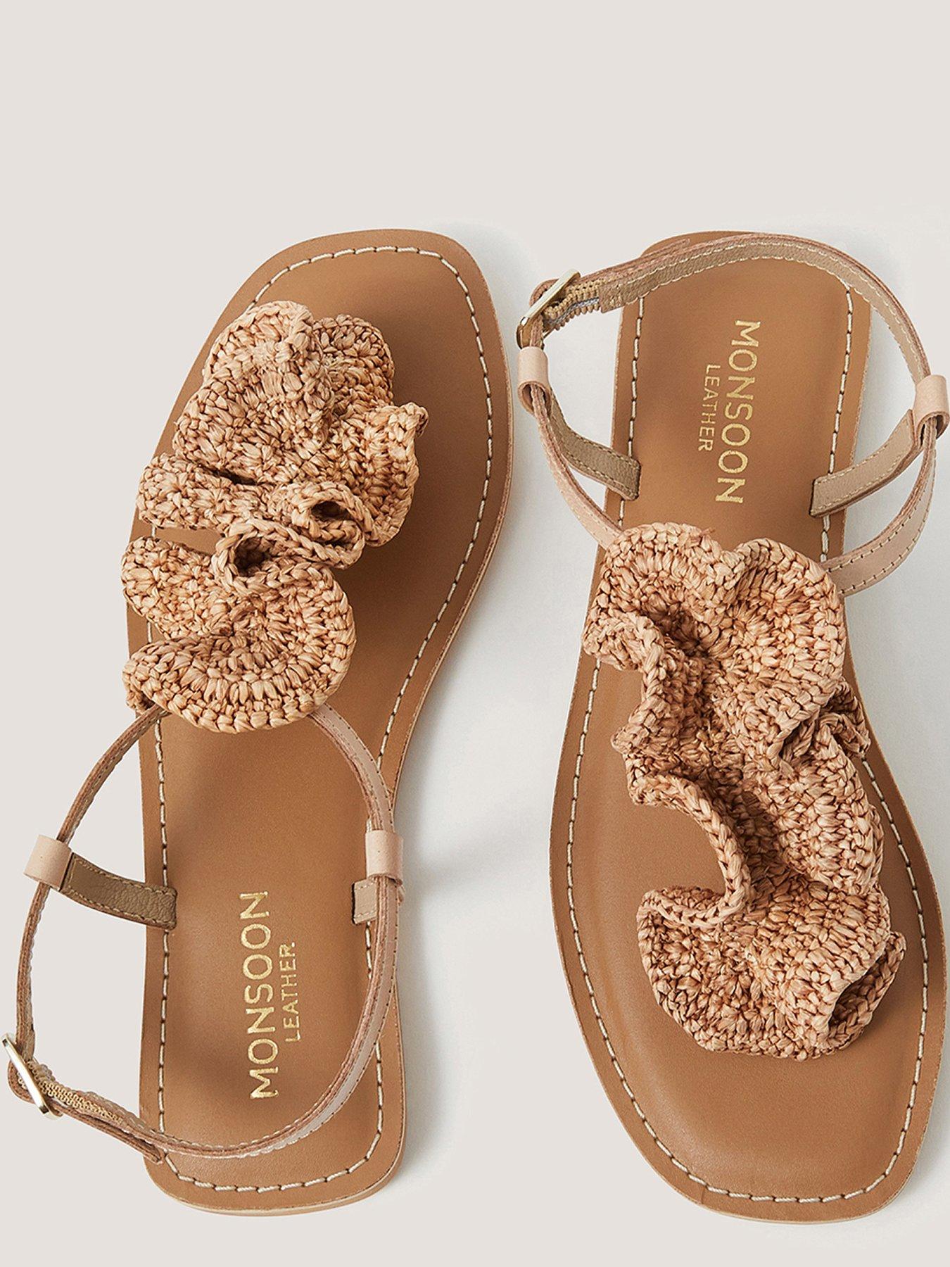 Image 2 of 3 of Monsoon Rosa Raffia Thong Sandal