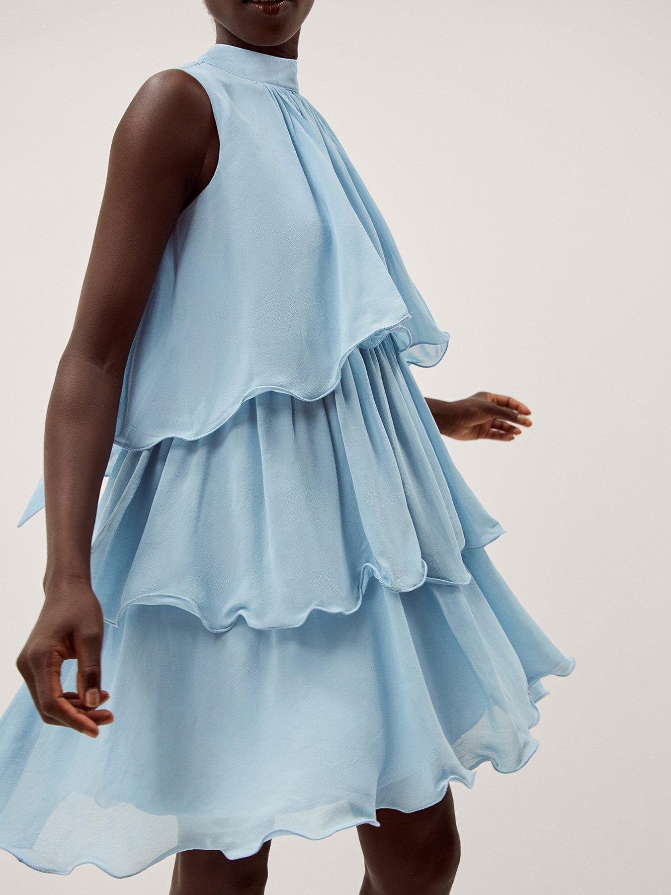 Image 3 of 5 of Monsoon Elle Tiered Dress - Blue