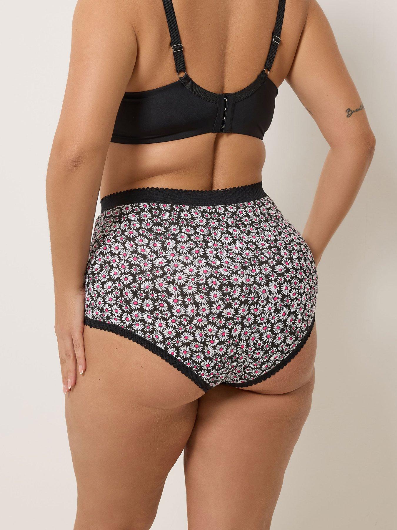 Image 2 of 5 of Yours Curve 5 Pack Daisy Print Full Briefs - Multi