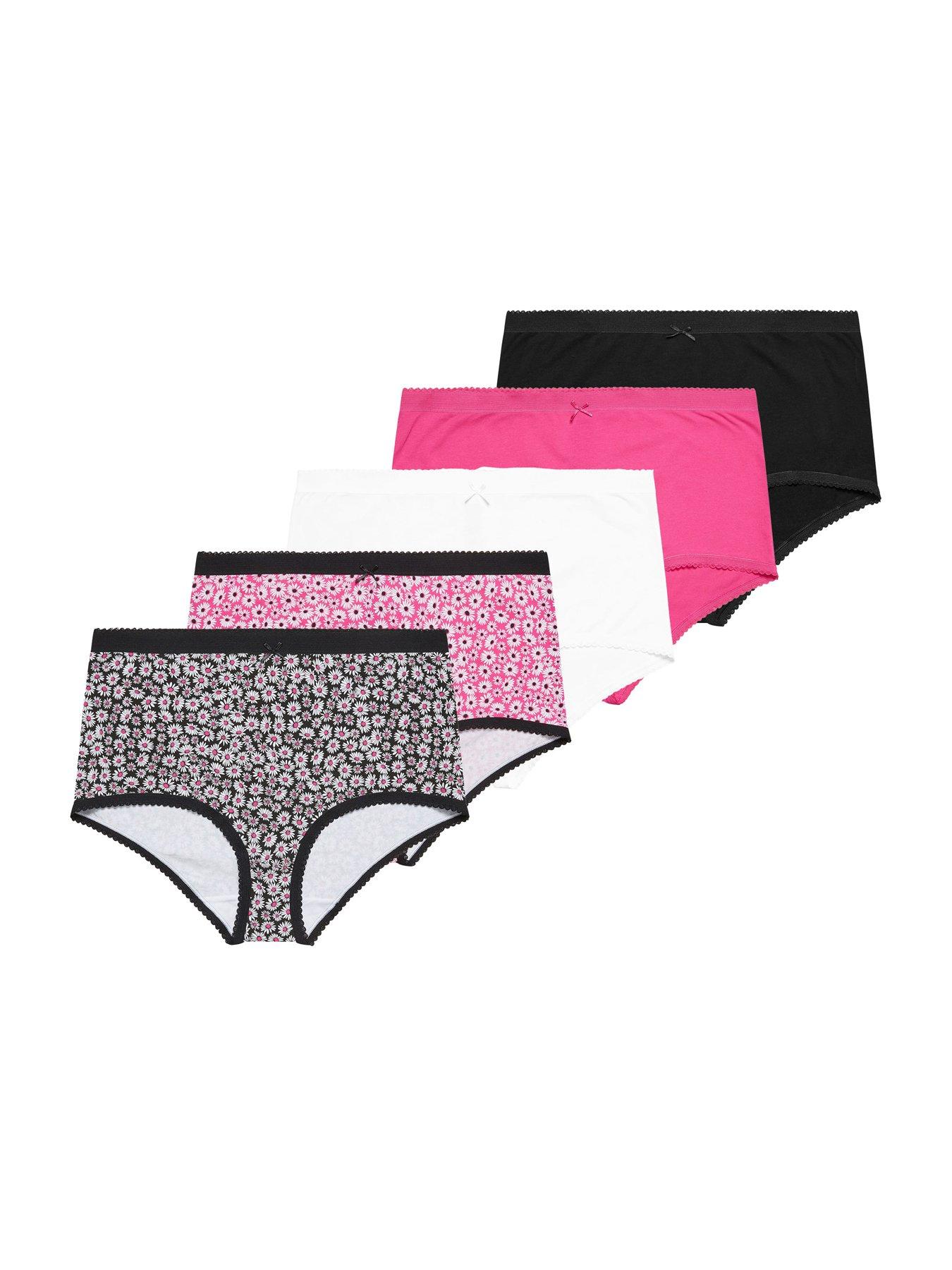 Image 5 of 5 of Yours Curve 5 Pack Daisy Print Full Briefs - Multi