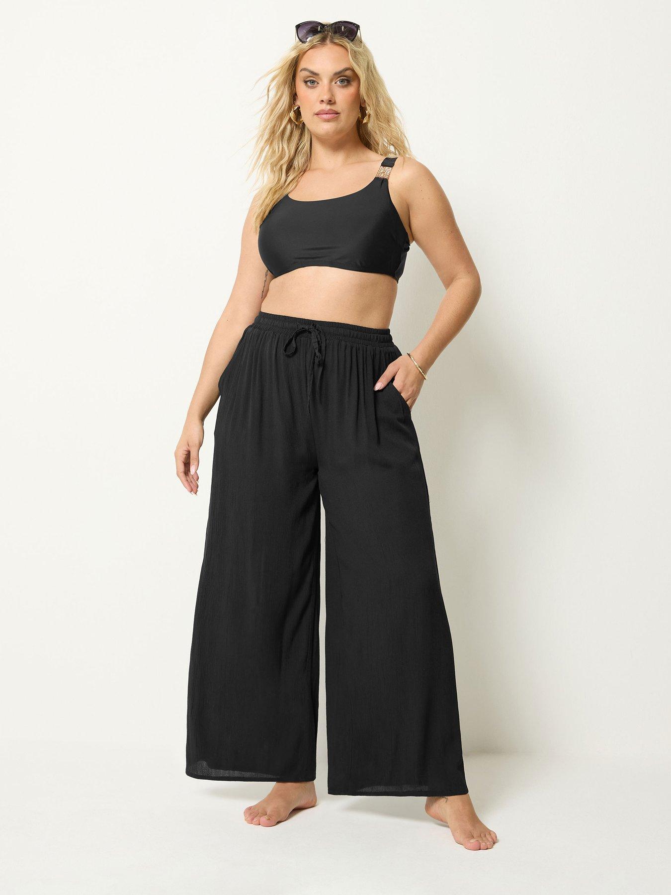 Image 1 of 4 of Yours Curve Crinkle Trouser