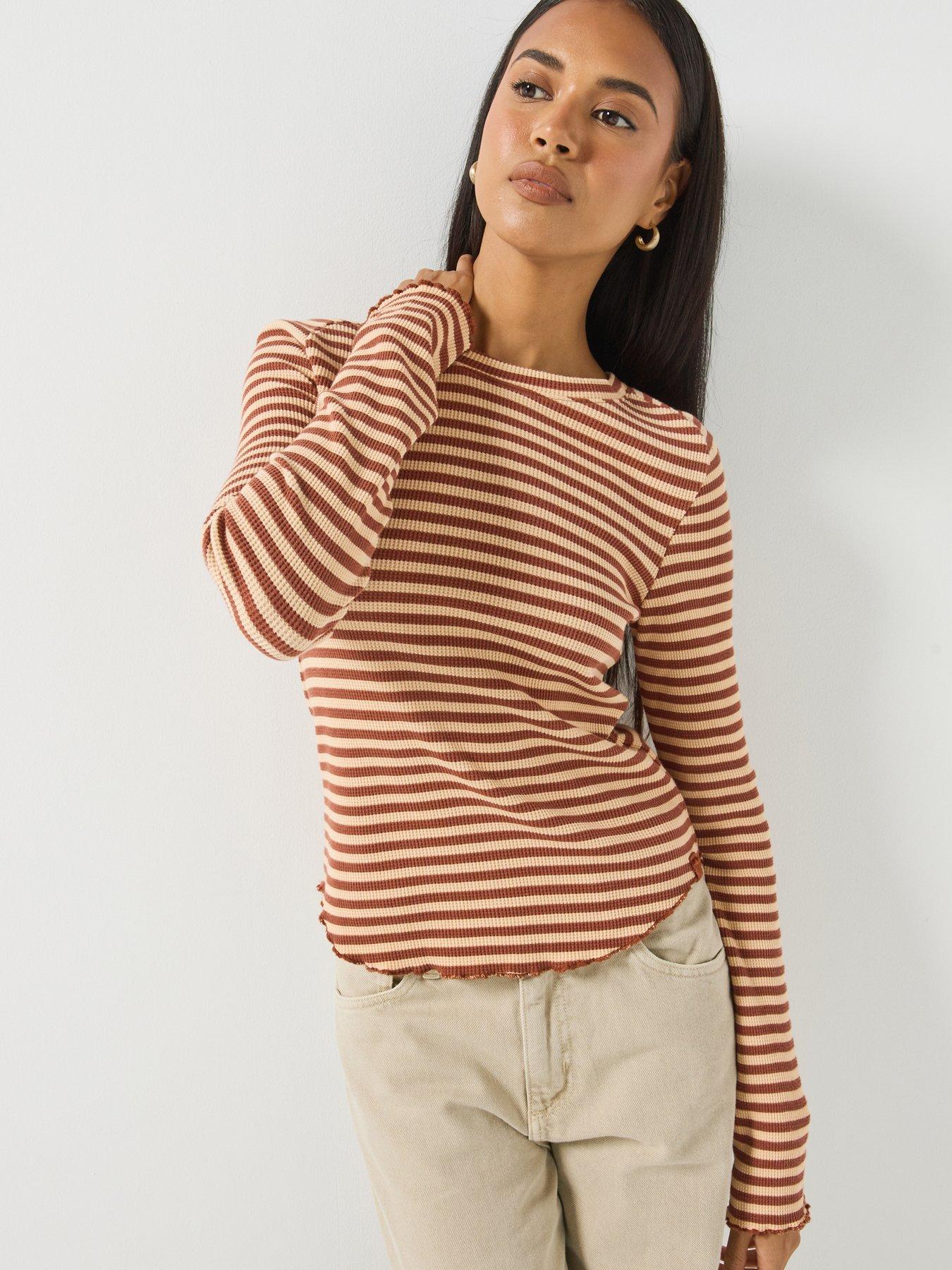 Image 1 of 6 of FREE PEOPLE Easy Does It Striped Tee