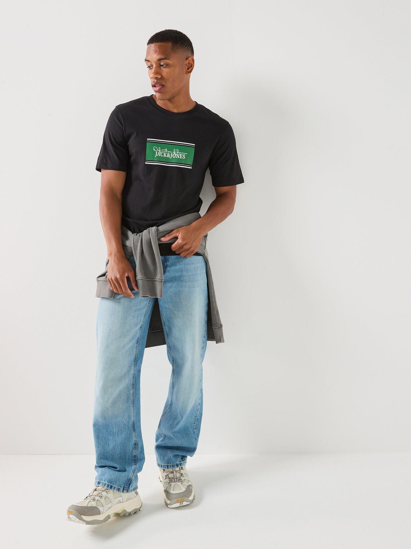 Image 3 of 6 of Jack & Jones Men's Graphic Logo Print Short Sleeve T-Shirt - Black