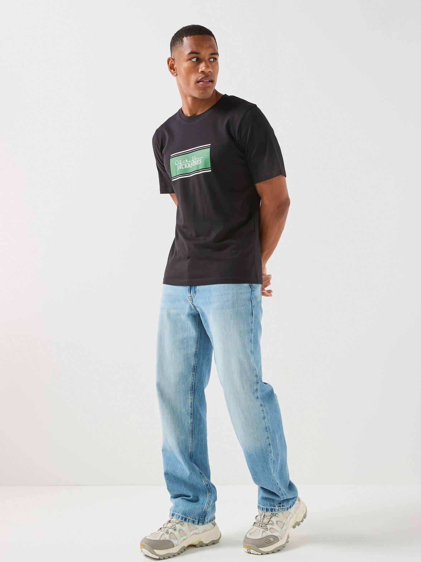Image 6 of 6 of Jack & Jones Men's Graphic Logo Print Short Sleeve T-Shirt - Black