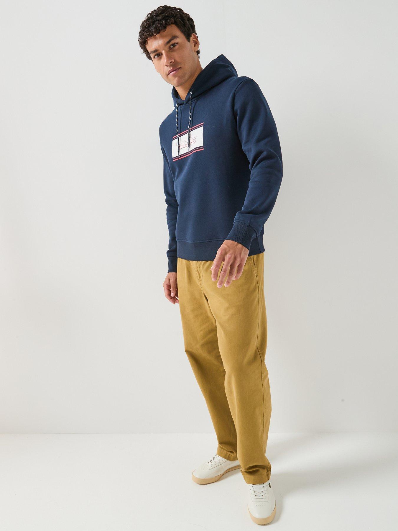 Image 3 of 5 of Jack & Jones Men's Graphic Hoodie with Kangaroo Pocket - Navy Blazer