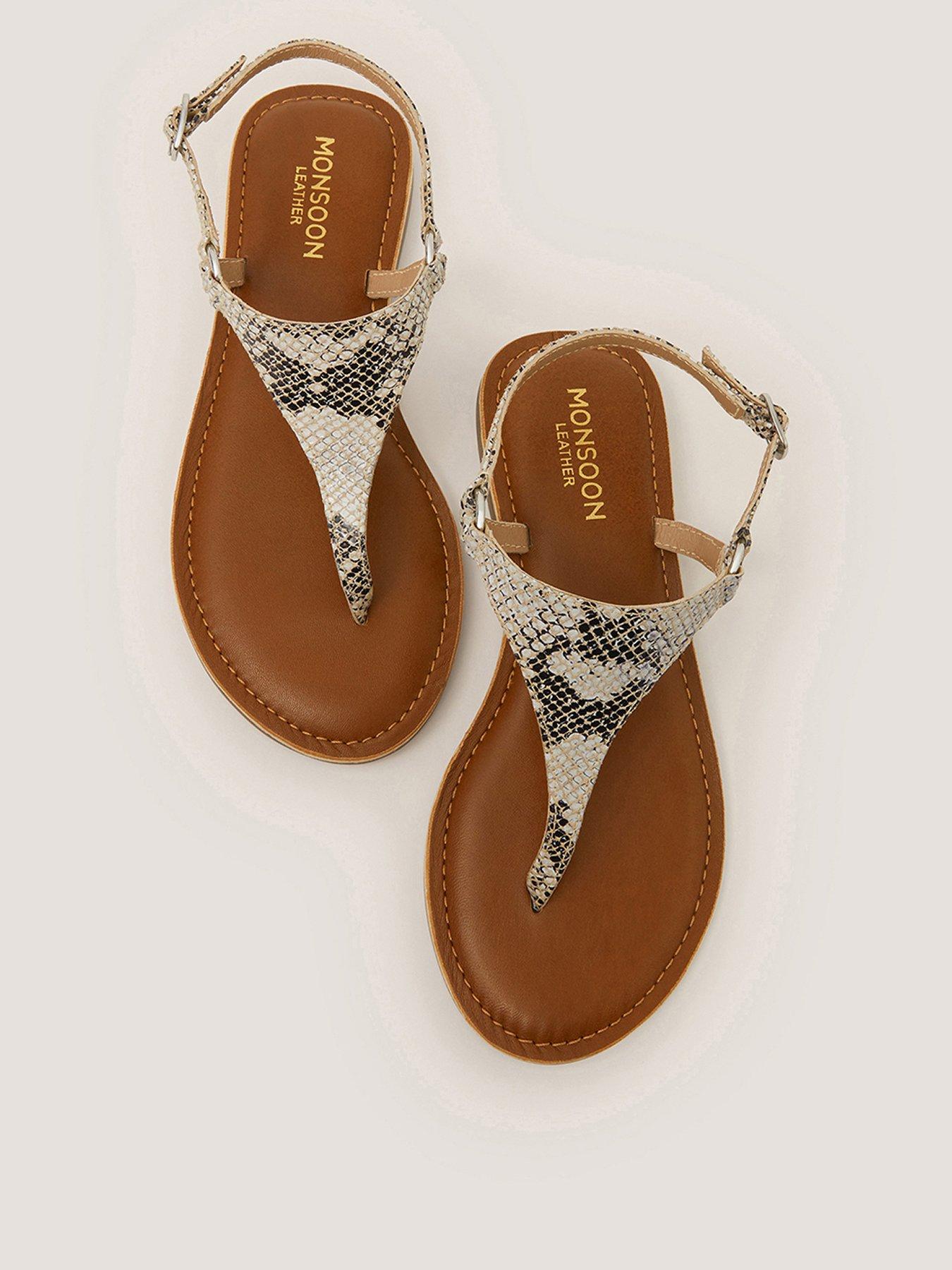 Monsoon Immy Animal Toe Post - Cream