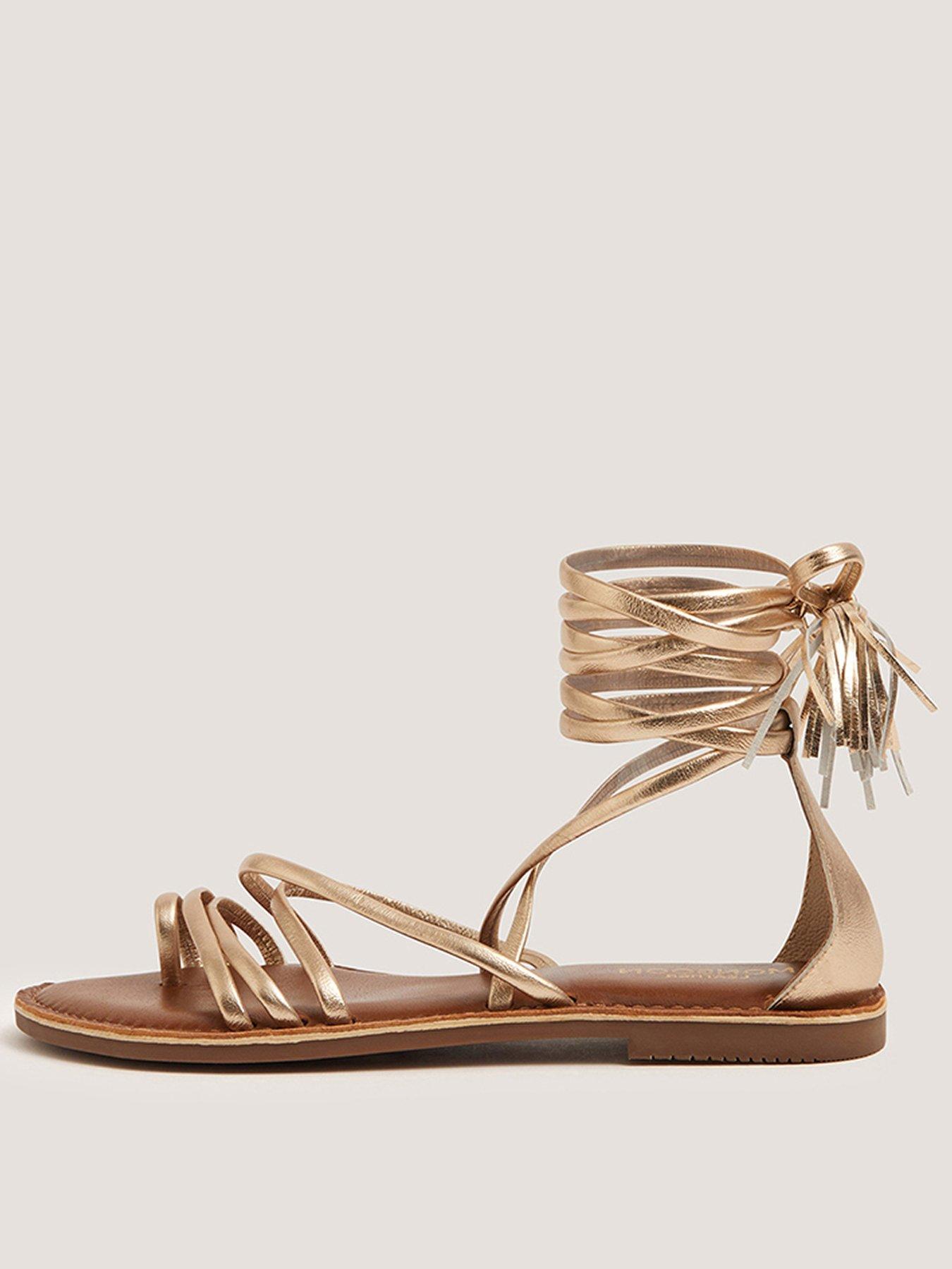 Monsoon Gia Grecian Metallic Sandals - Gold