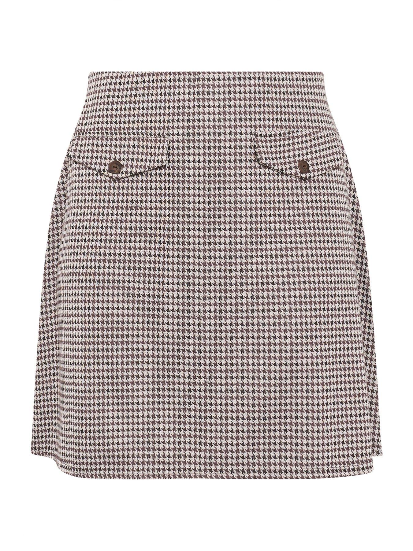 Image 5 of 5 of Yours Curve Jacquard Mini Skirt - Beige