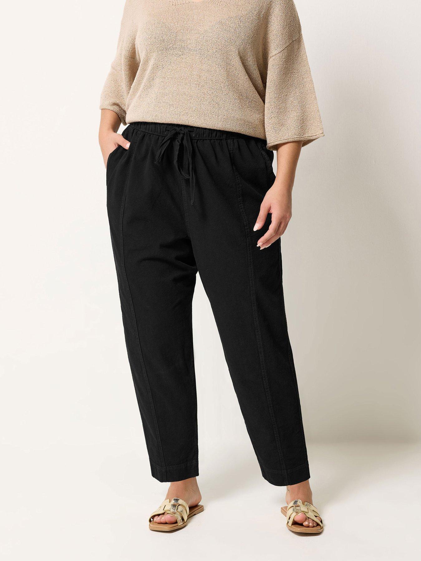 Yours Curve Cool Cotton Barrel Trouser
