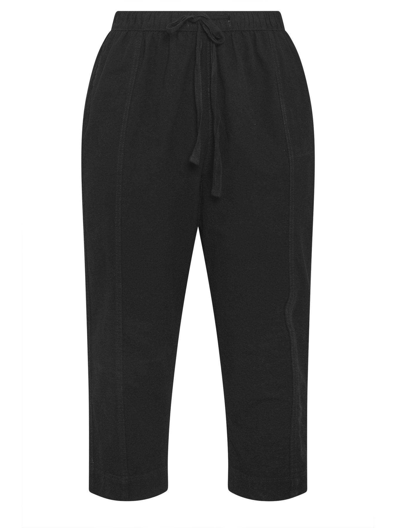 Image 5 of 5 of Yours Curve Cool Cotton Barrel Trouser - Black