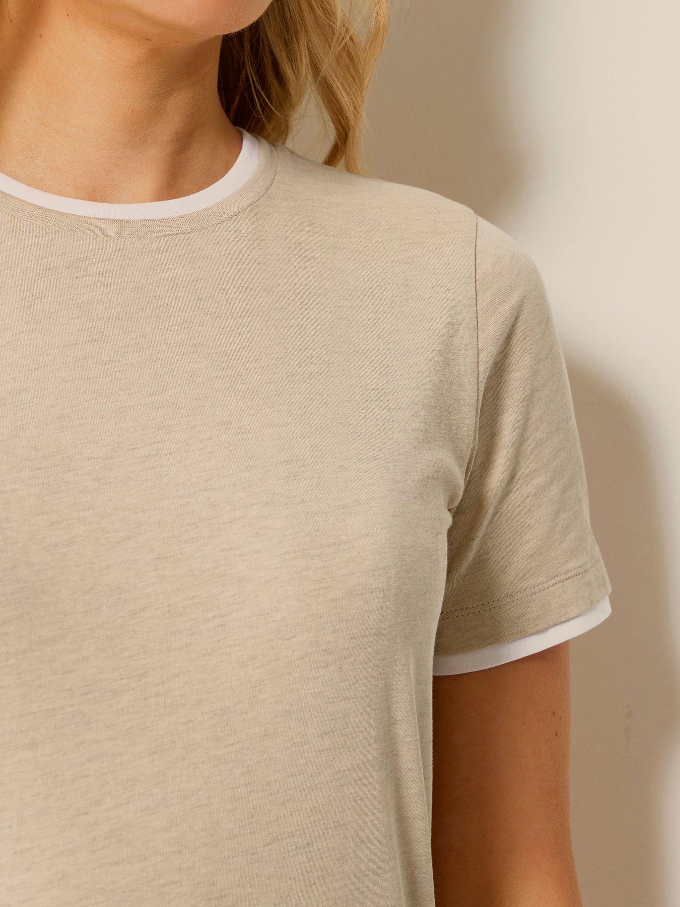 Image 4 of 4 of Long Tall Sally Tall Regular Crew Neck Tops - Cream
