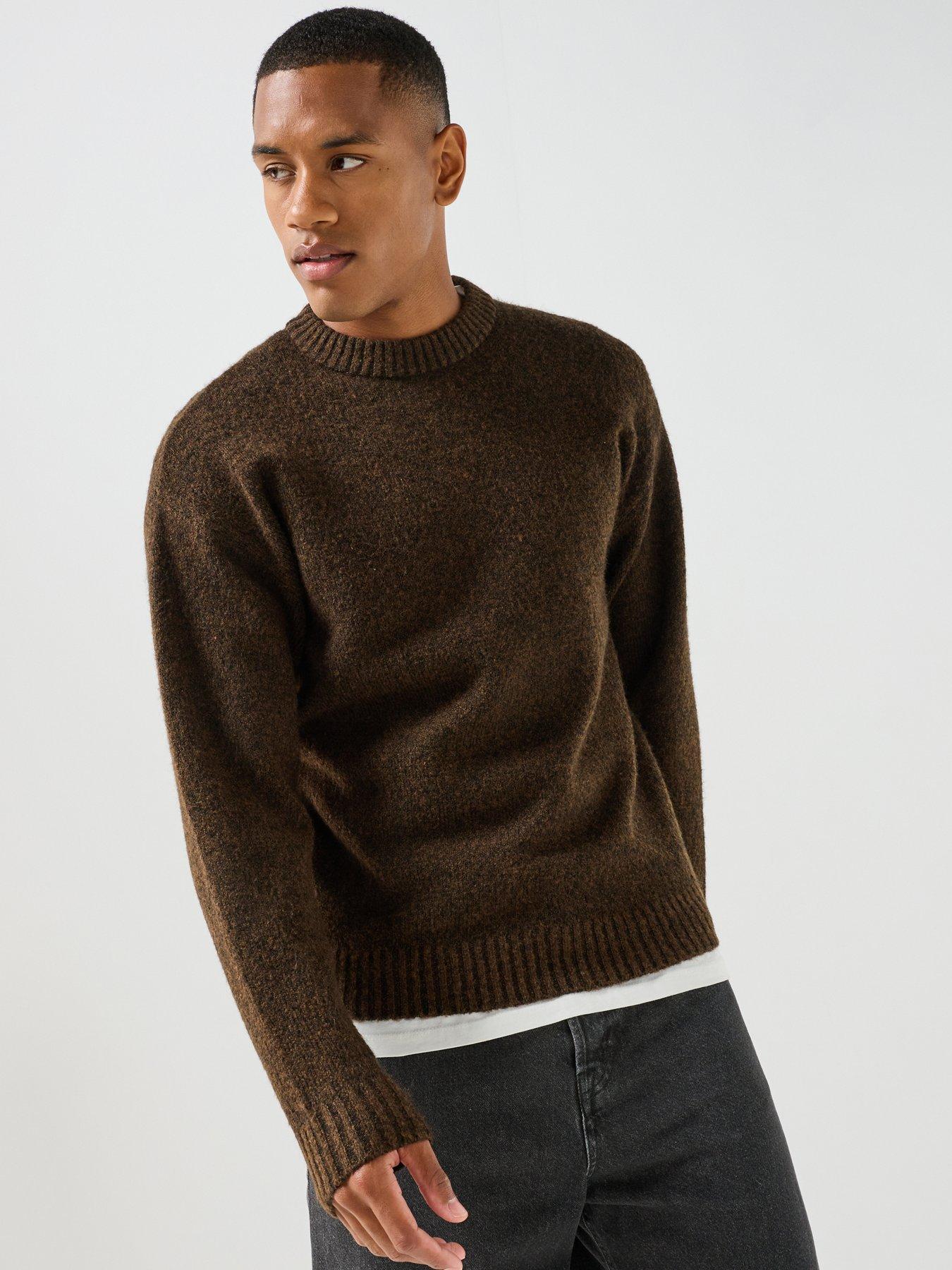 Jack & Jones Men's Soho Ollie Crew Neck Knitted Jumper - Jones Cocoa