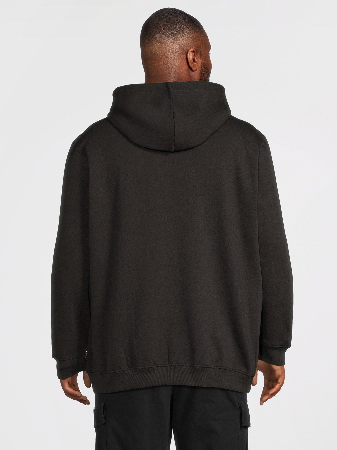Image 2 of 5 of Jack & Jones Plus Fusion Box Hoodie - Black