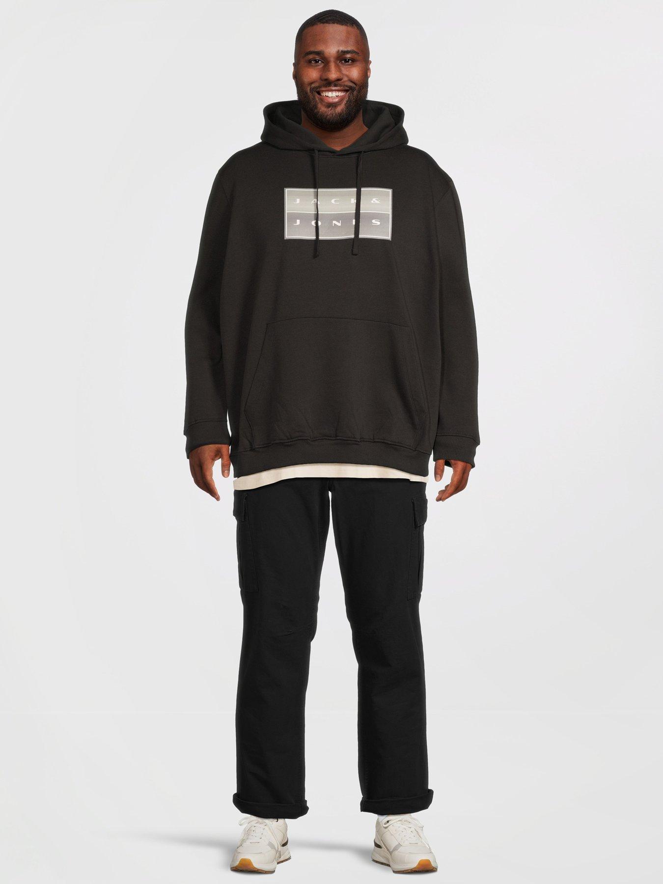 Image 3 of 5 of Jack & Jones Plus Fusion Box Hoodie - Black