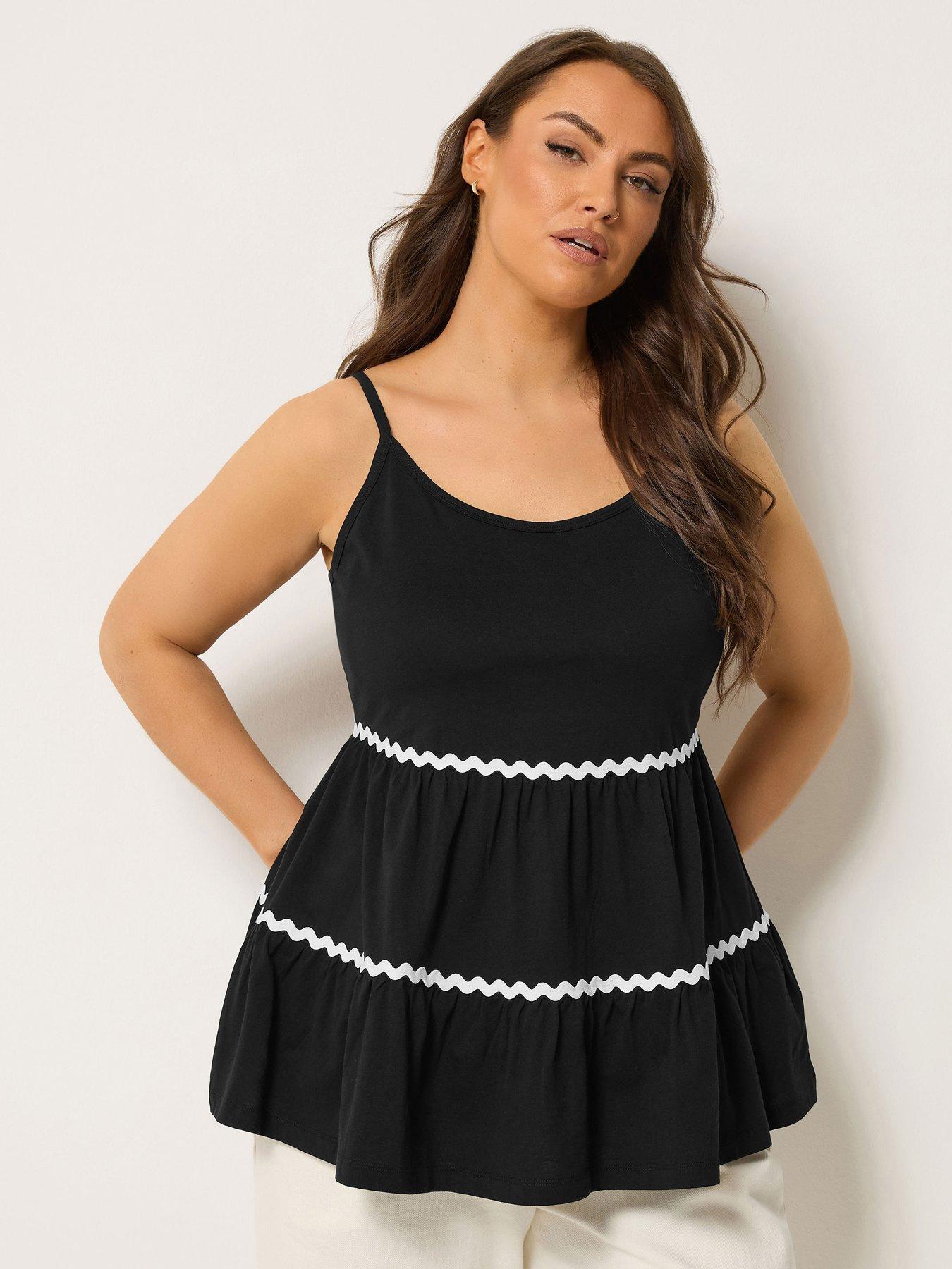Yours Curve Ric Rac Strappy Tiered Vest
