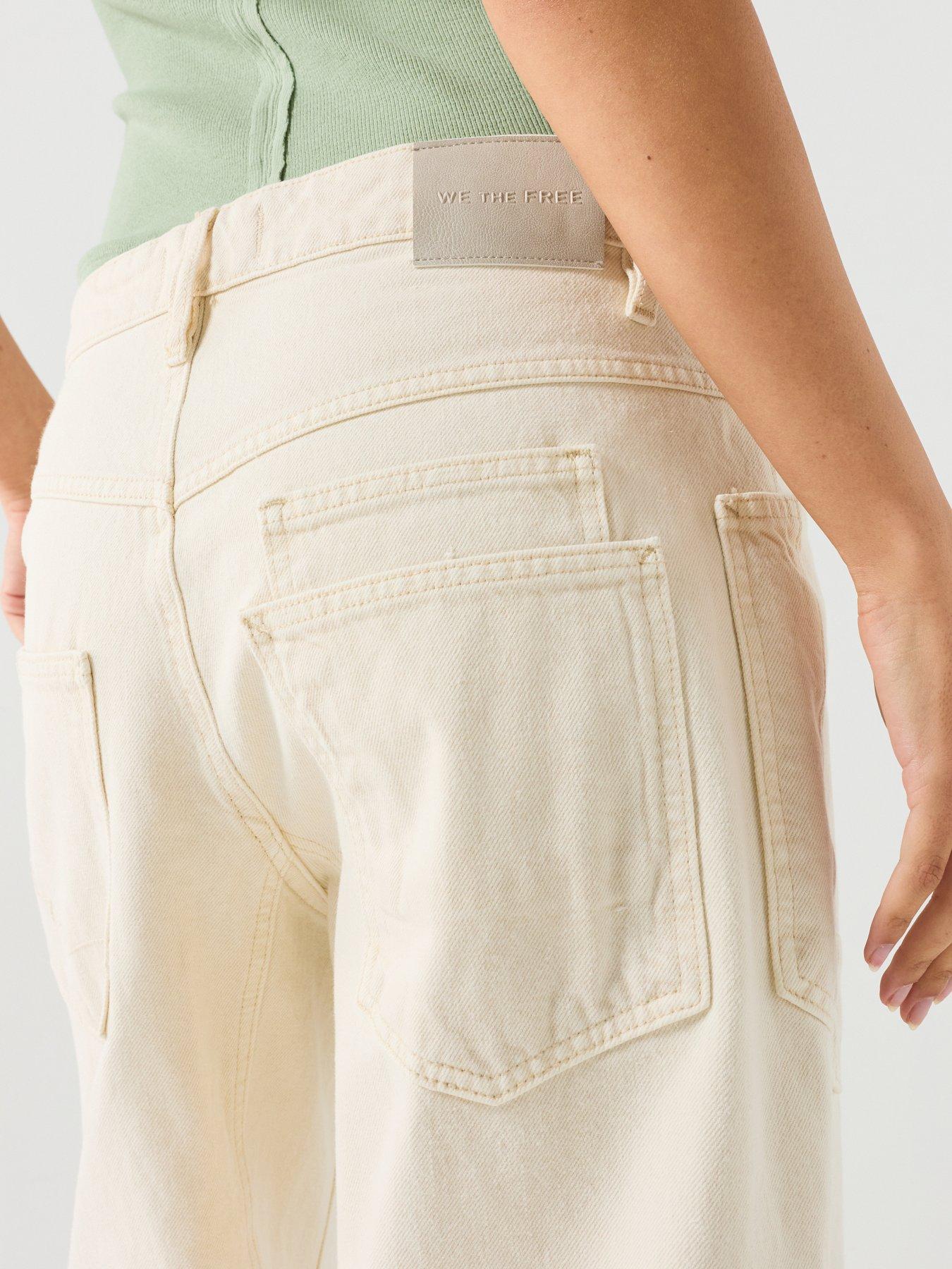 Image 6 of 6 of FREE PEOPLE Carpenter Boyfriend Jeans - Cream