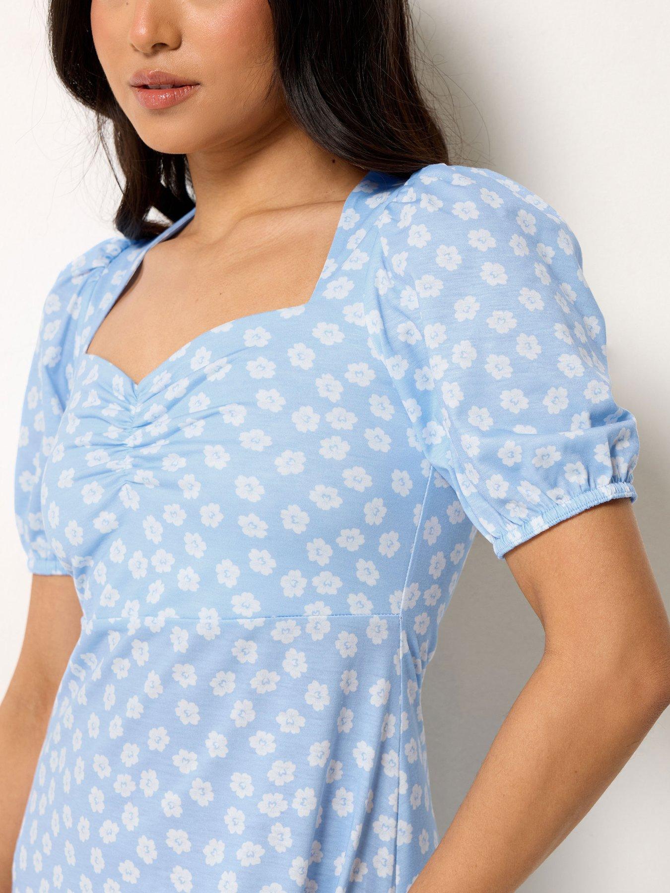 46◆ MISS BLUE・PET パピリーヒルズDaisy girl エプロン PixieGirl Petite Daisy Print Bust Midi Dress - Blue | Very