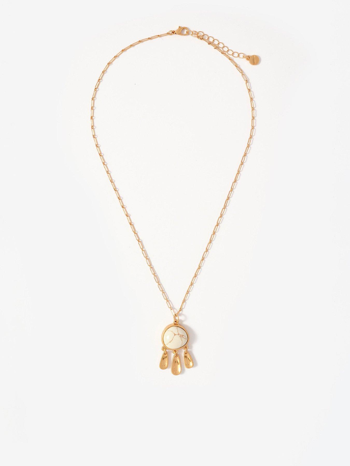Mint Velvet Gold Teardrop Pendant Necklace