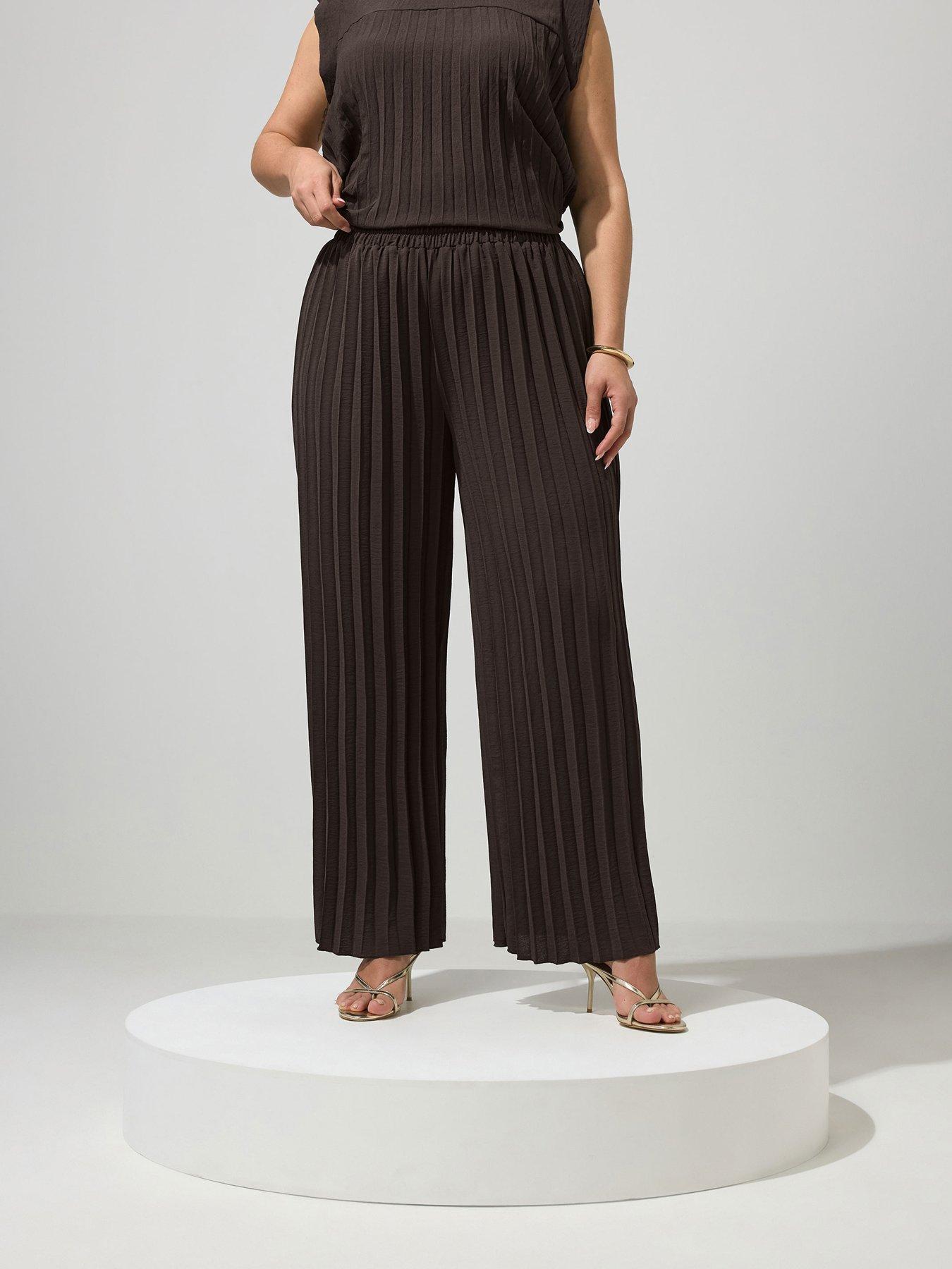 Image 1 of 4 of Yours Curve Pleat Detail Trousers