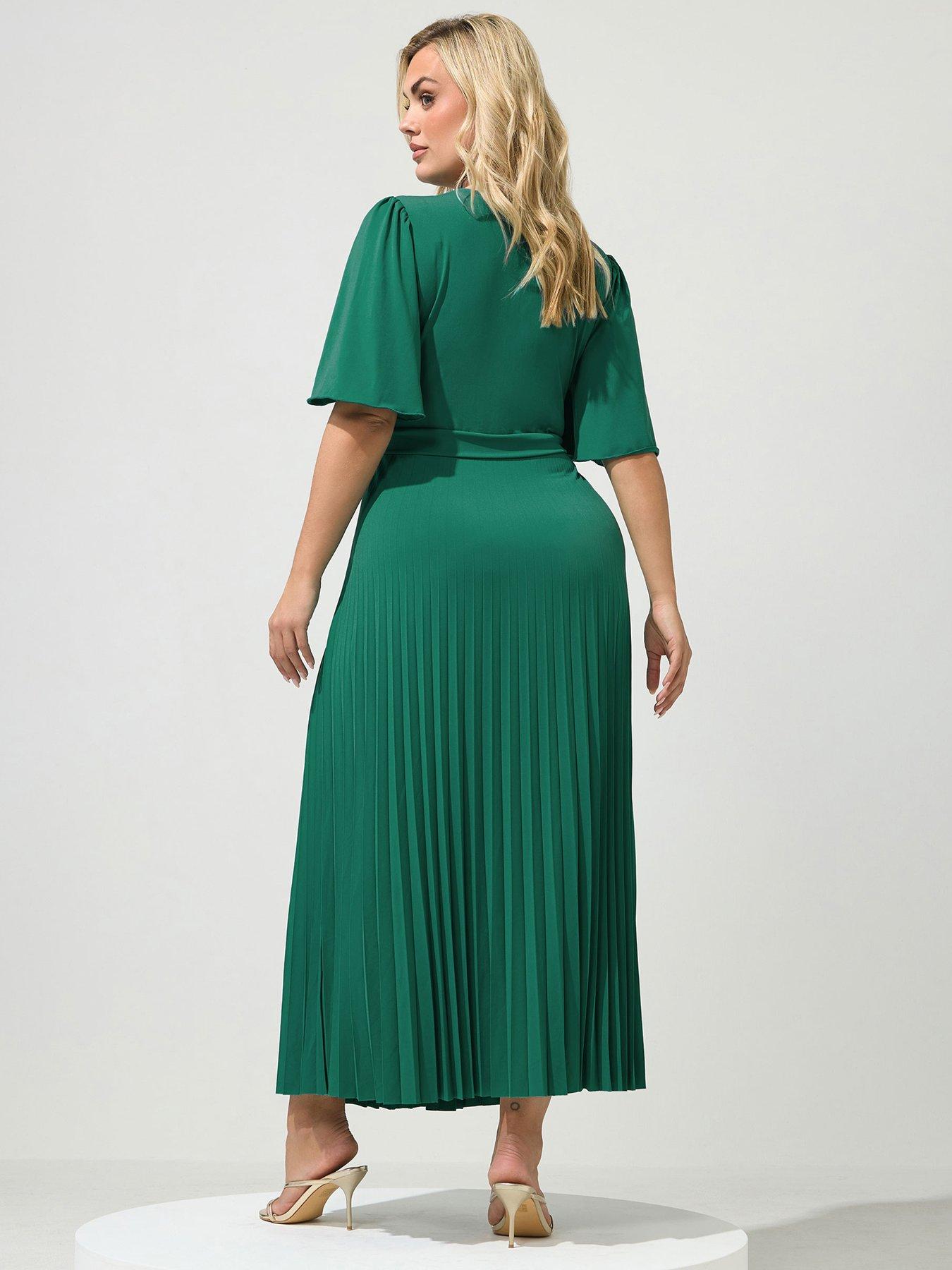 Image 2 of 4 of Yours Curve Knot Detail Angel Sleeve Maxi Dress - Blue