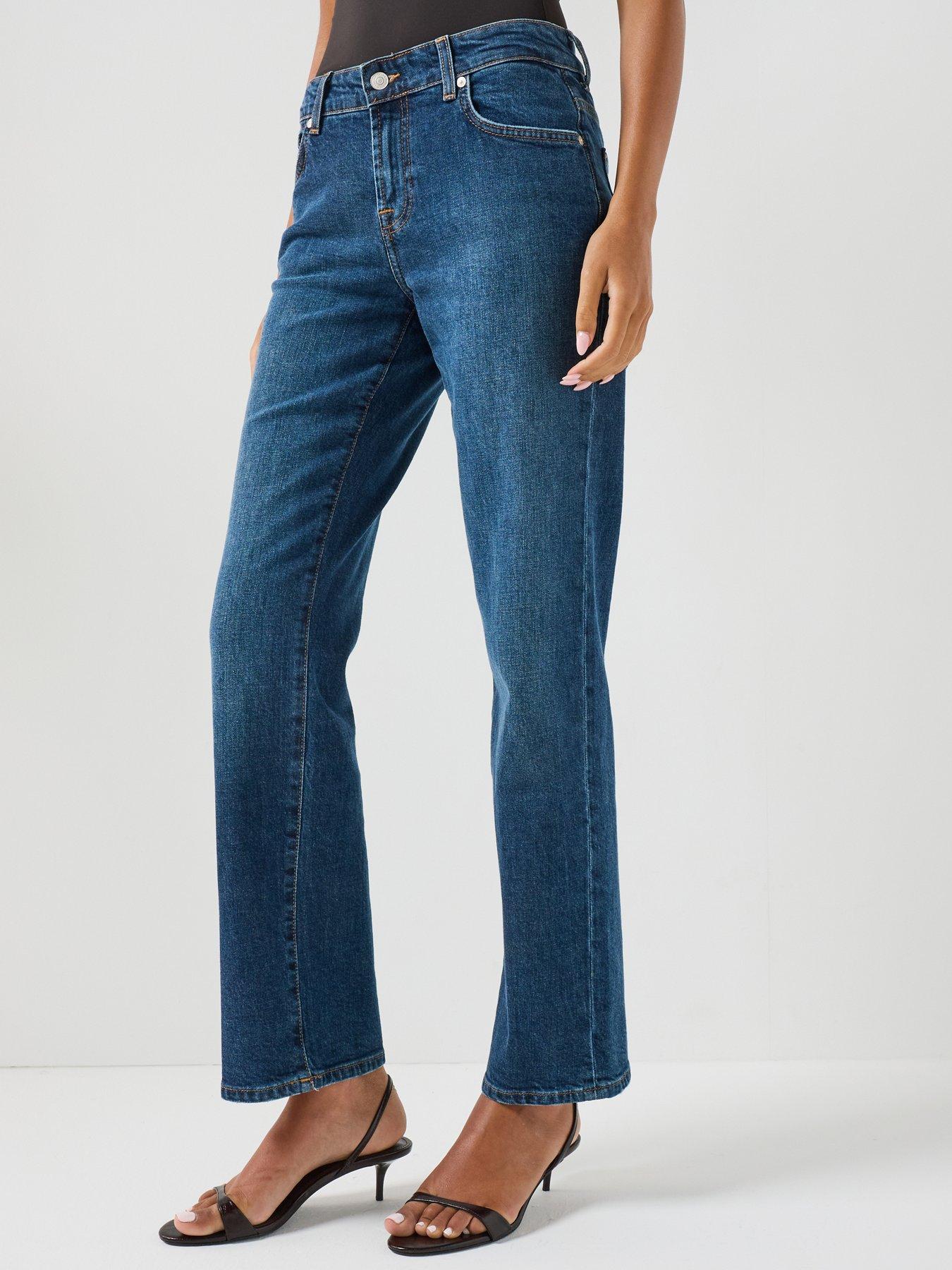 7 FOR ALL MANKIND Comfort Calie Straight Jeans, Blue, Size 28, Women