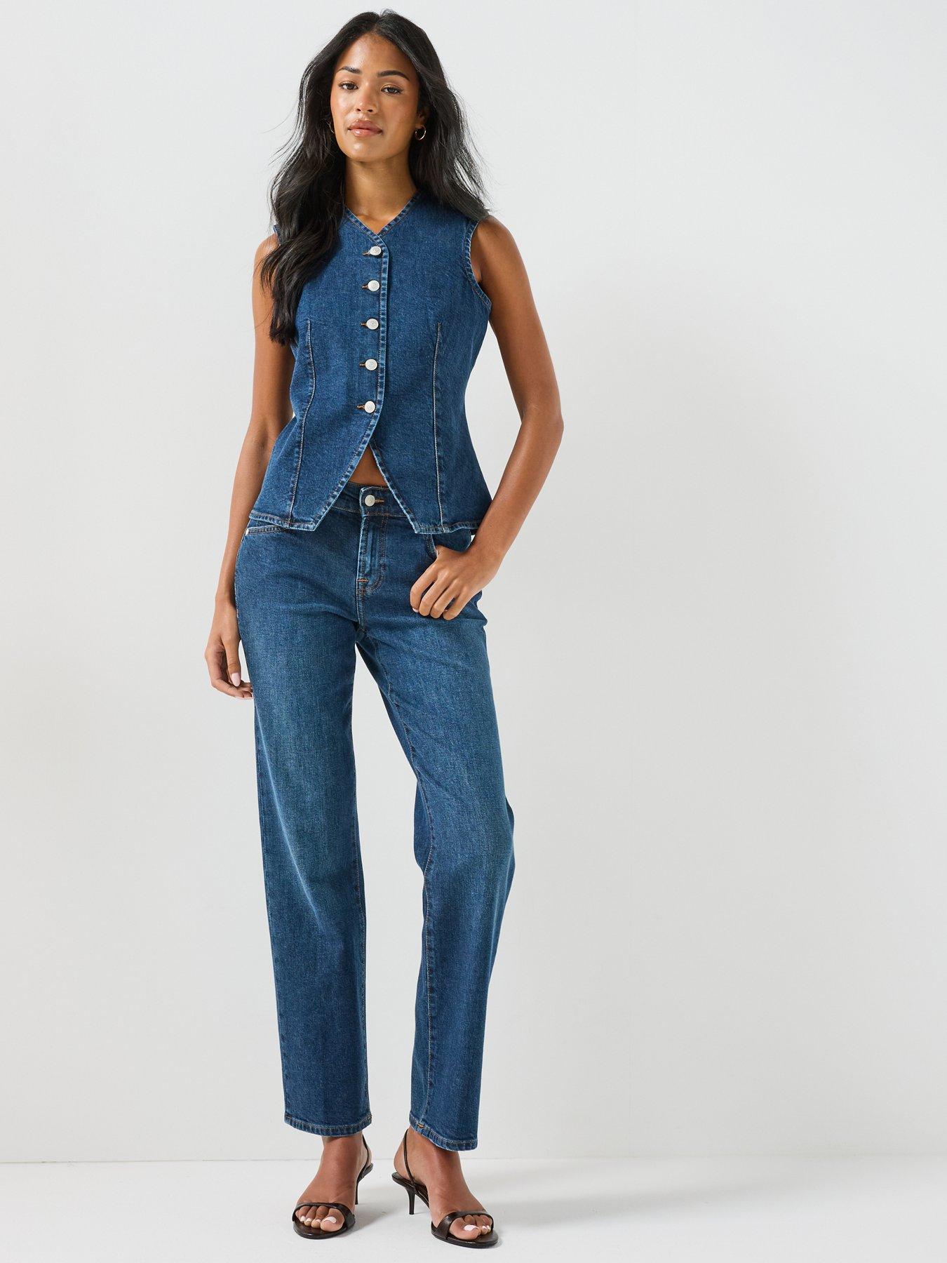 Image 3 of 6 of 7 FOR ALL MANKIND Comfort Calie Straight Jeans - Indiglow Blue