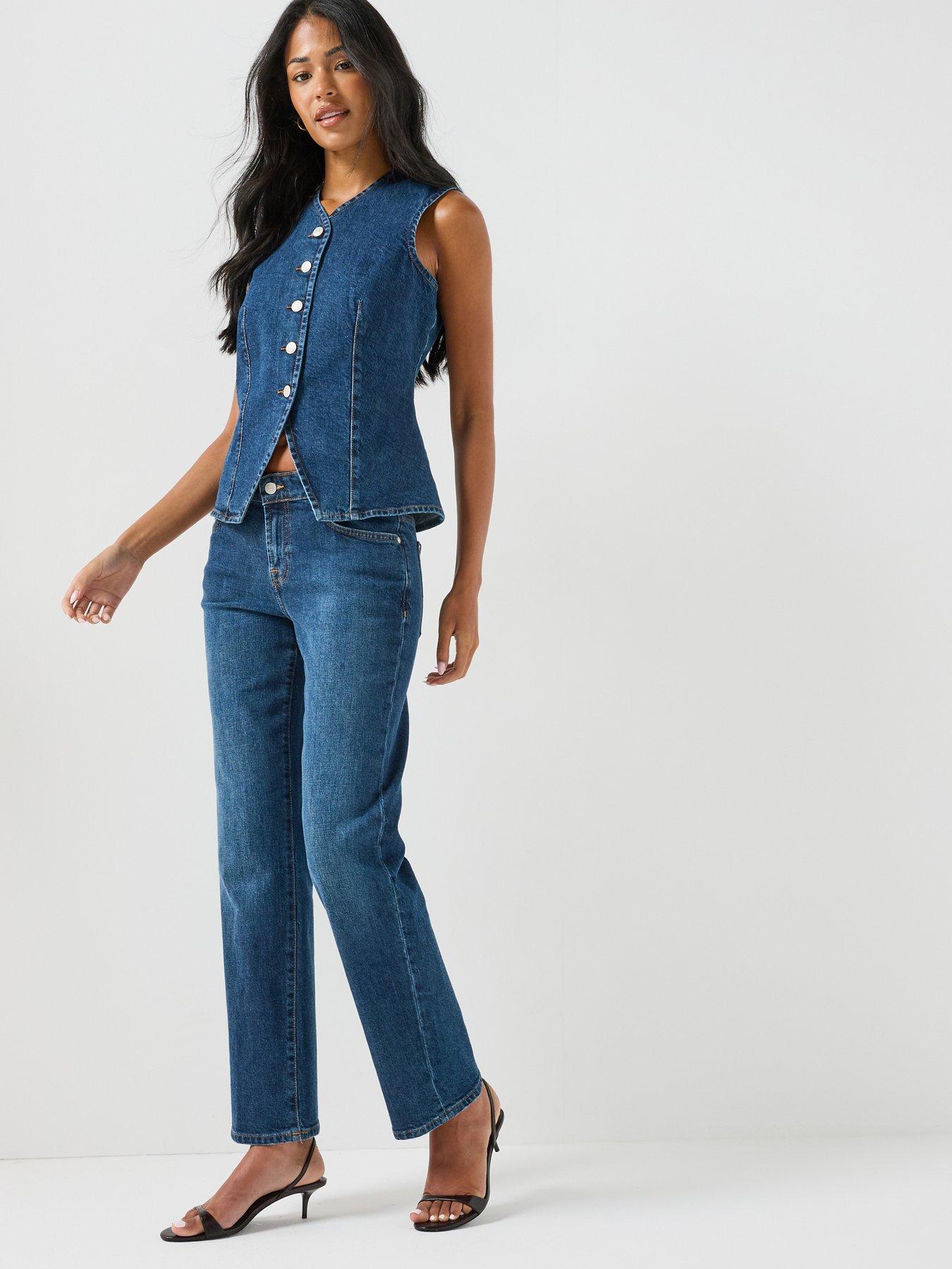 Image 4 of 6 of 7 FOR ALL MANKIND Comfort Calie Straight Jeans - Indiglow Blue