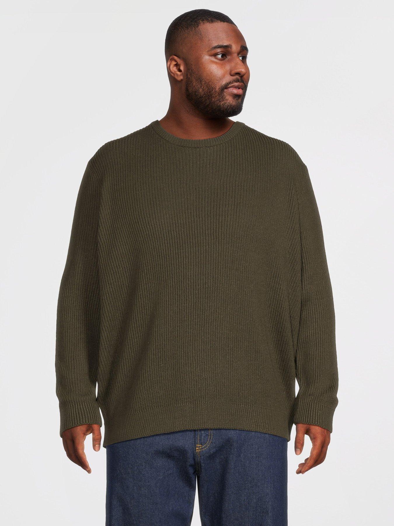 Jack & Jones Plus Panel Knitted Jumper - Rosin