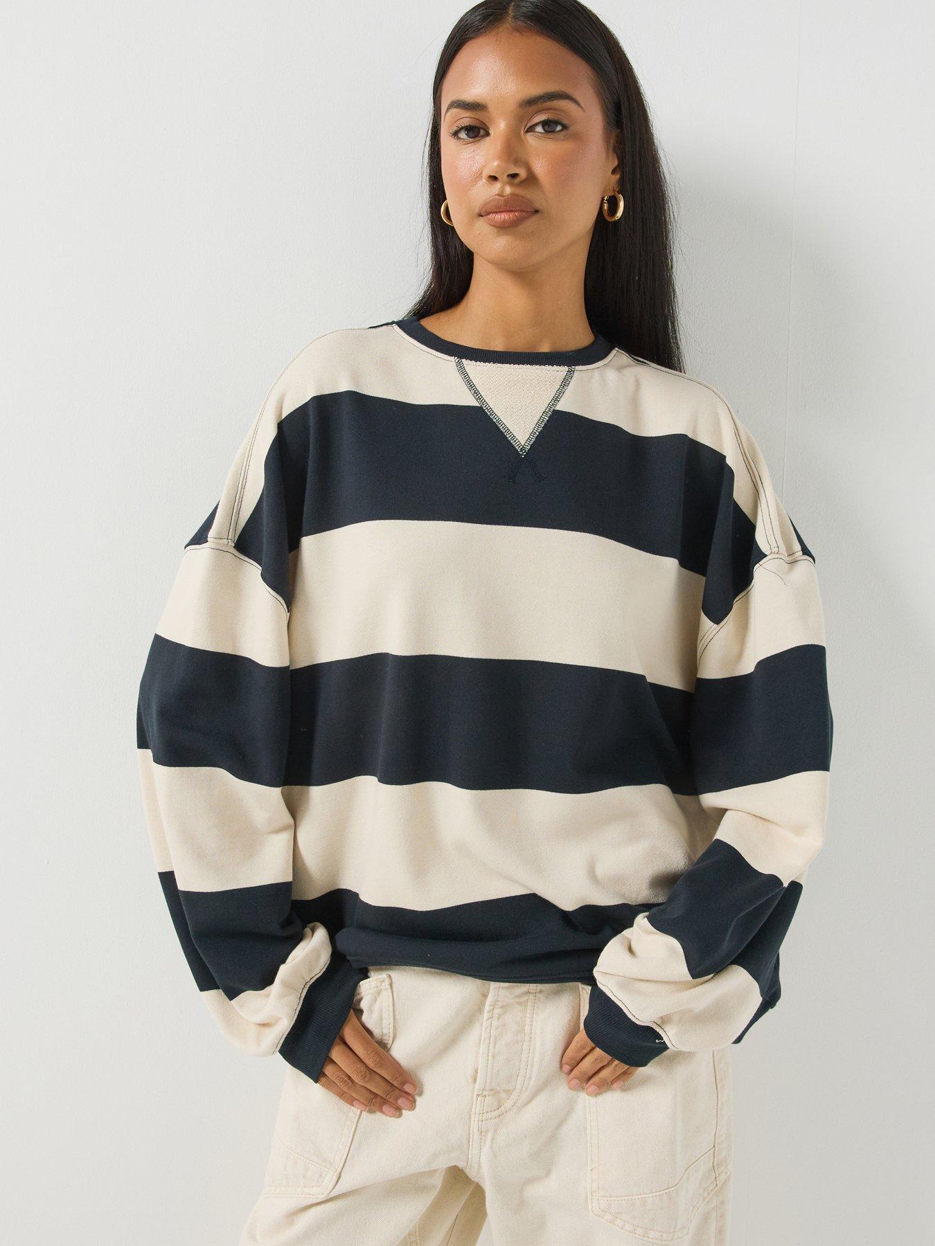FREE PEOPLE Classic Stripe Wide Crew Sweat