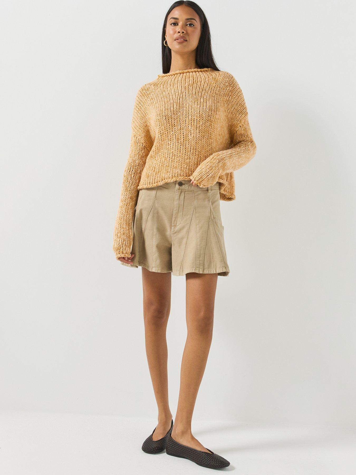 Image 6 of 6 of FREE PEOPLE Song And Dance A-line Shorts - Beige