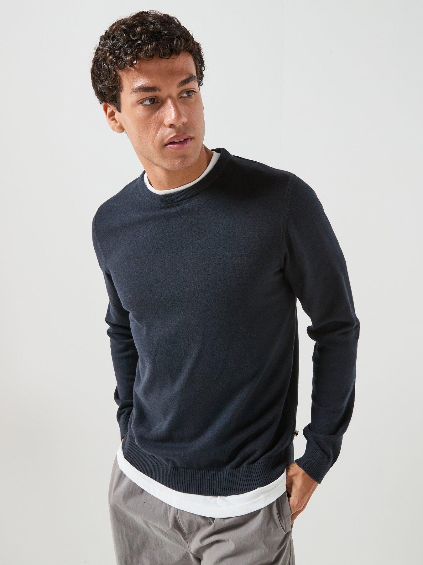 Jack & Jones Fine Knit Crew Neck Jumper Men's Navy Blue Medium - La Redoute - Image 4