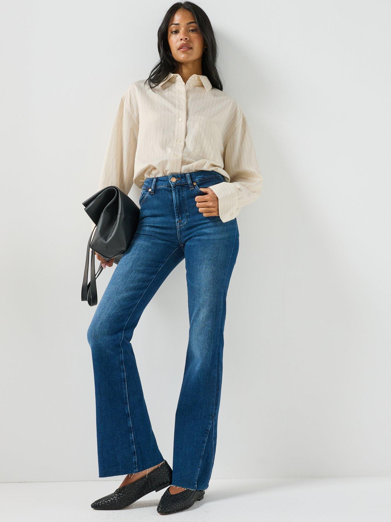 Image 3 of 6 of 7 FOR ALL MANKIND Slim Illusion The Leggy Bootcut Jeans - Current Blue
