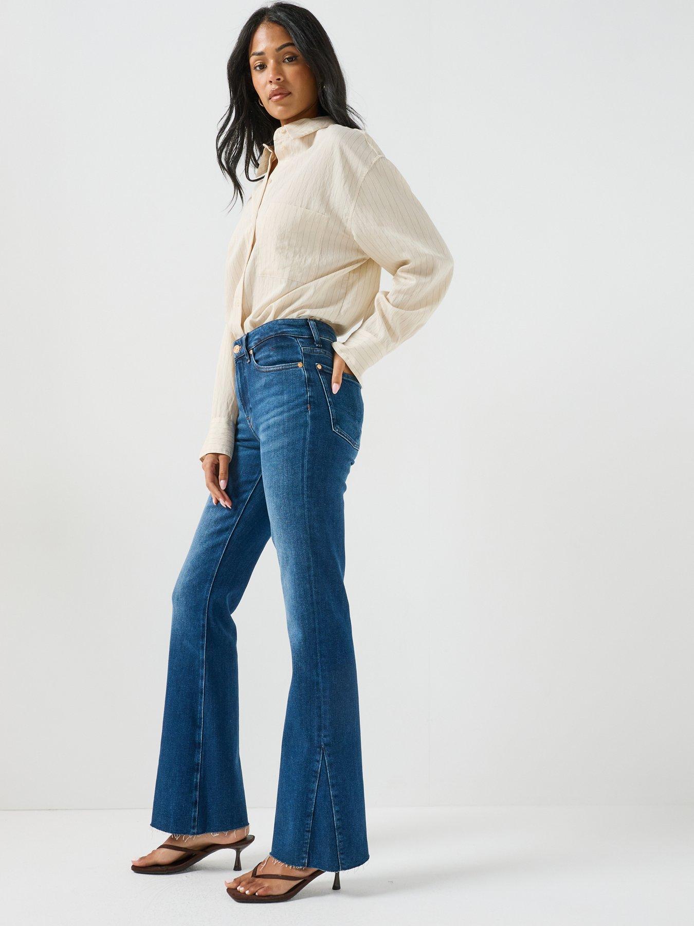 Image 4 of 6 of 7 FOR ALL MANKIND Slim Illusion The Leggy Bootcut Jeans - Current Blue
