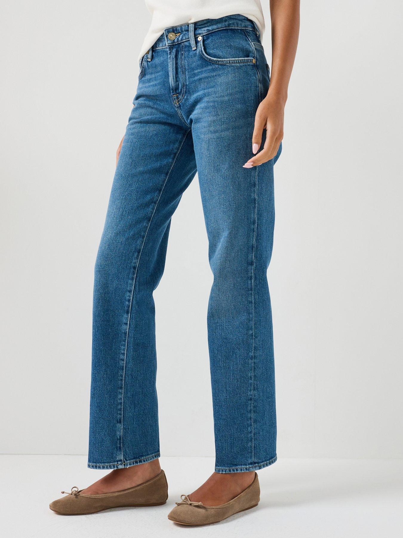 Image 1 of 6 of 7 FOR ALL MANKIND Calie Straight Jeans - Blue