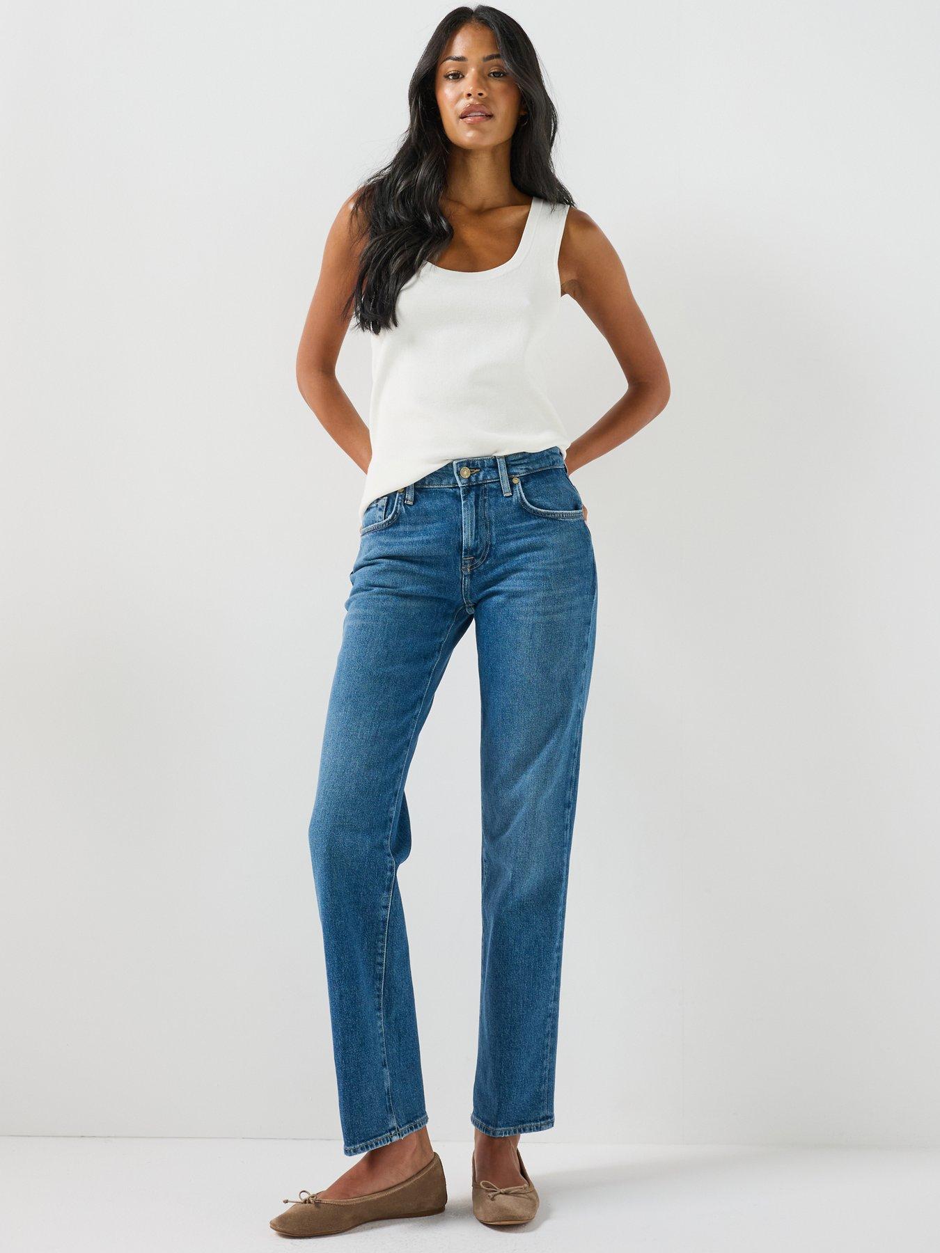 Image 3 of 6 of 7 FOR ALL MANKIND Calie Straight Jeans - Blue