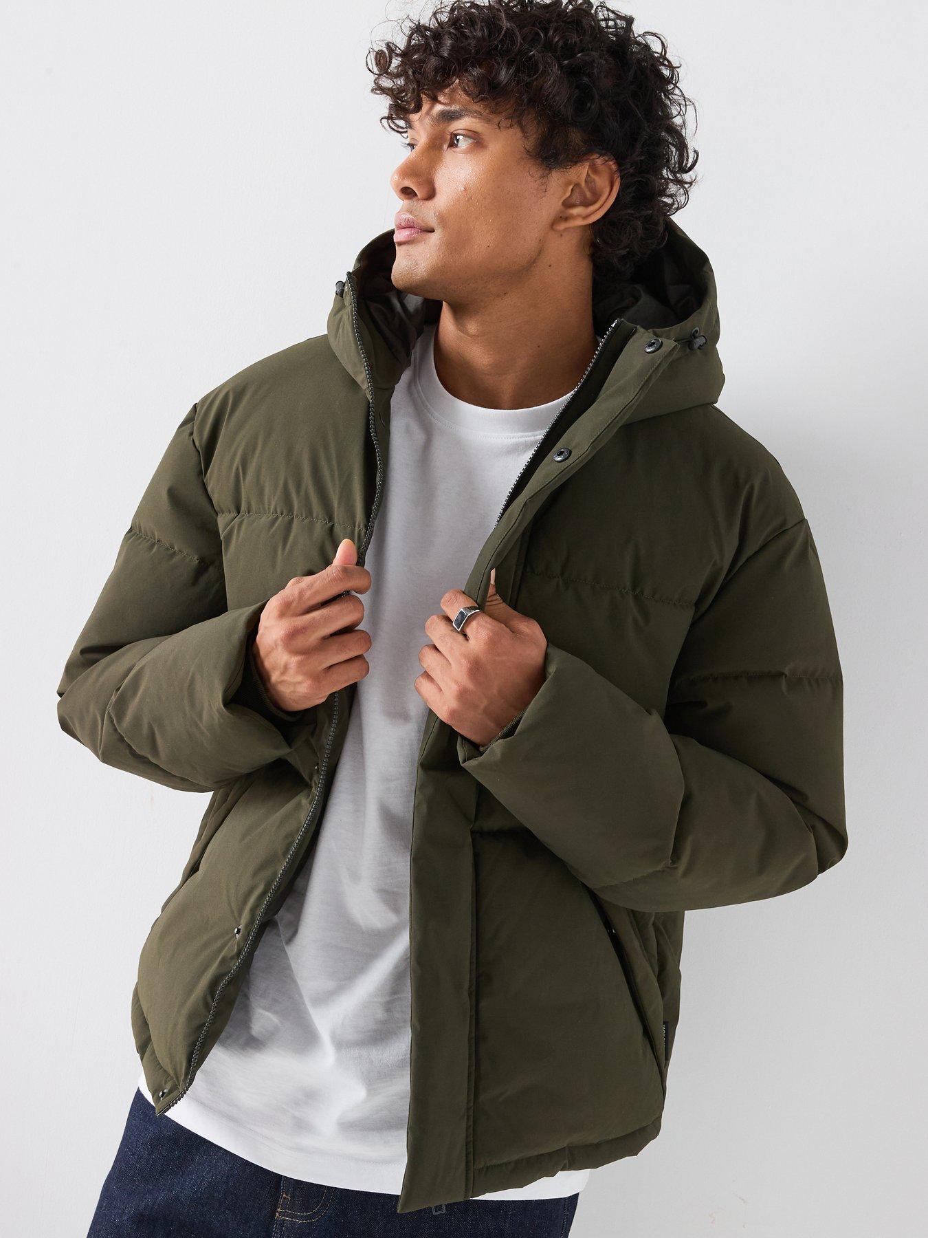 Image 1 of 6 of Jack & Jones Men's Soho Hooded Puffer Jacket - Khaki