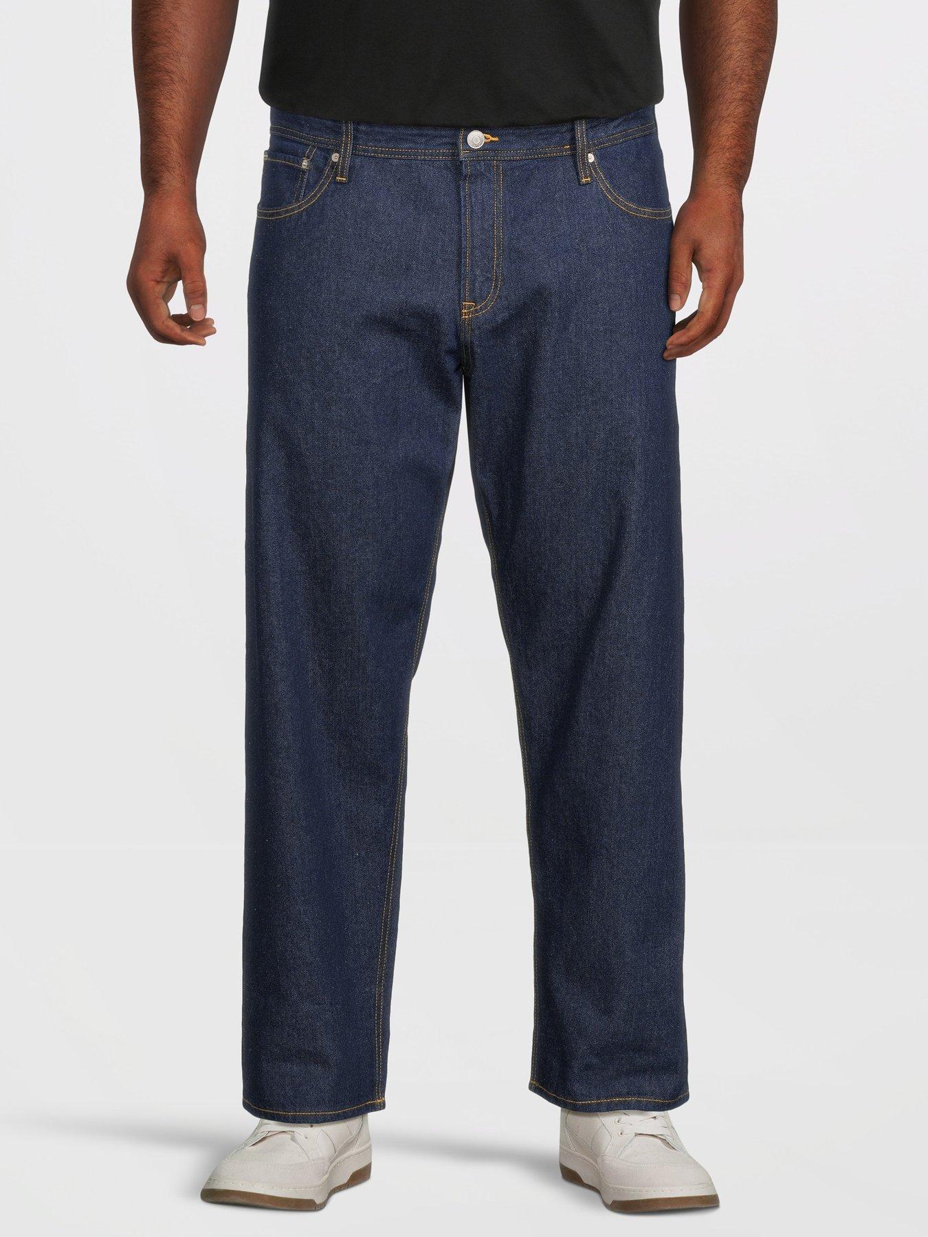 Jack & Jones Men's Blue/Dark Chris Relaxed Fit Jeans 34In - Image 2