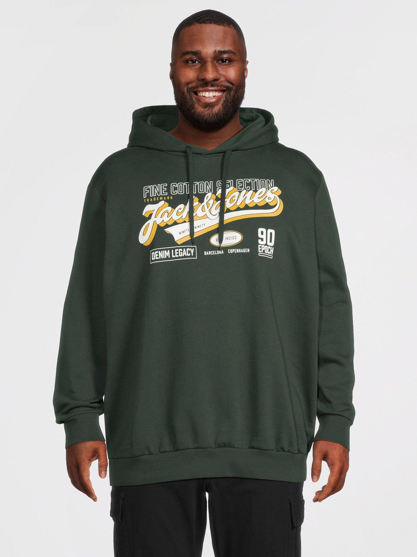 Jack & Jones Plus Logo Sweat Hoodie - Dark Green