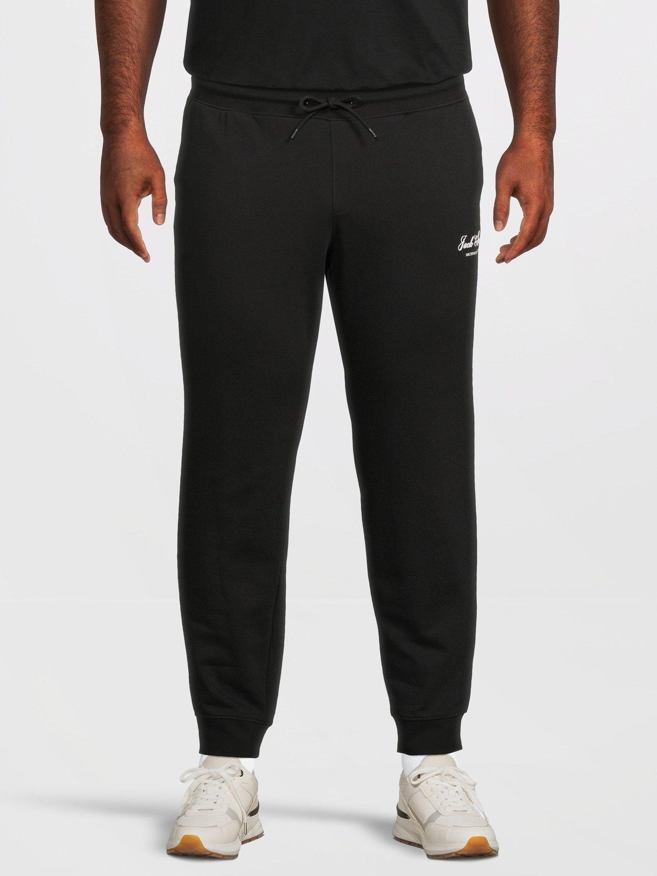Jack & Jones Plus Gordon Archive Joggers, Black, Size 42, Men