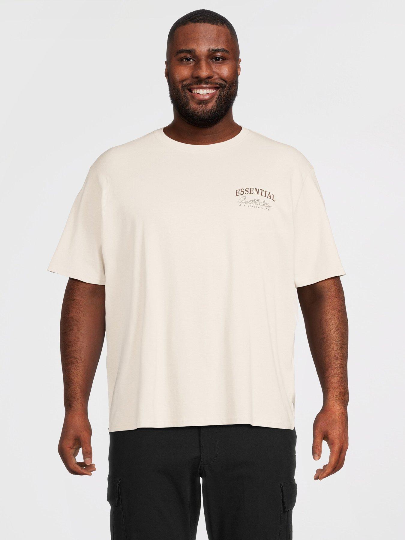 Jack & Jones Plus Organic Relaxed Studio Short Sleeve T-Shirt - White