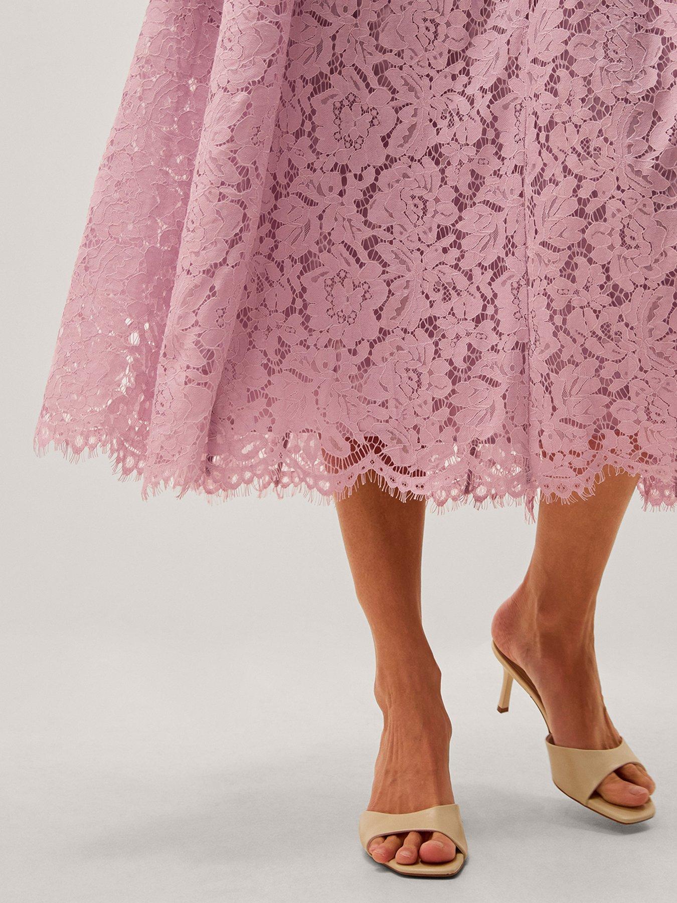 Monsoon Lydia Lace Dress - Pink | Very