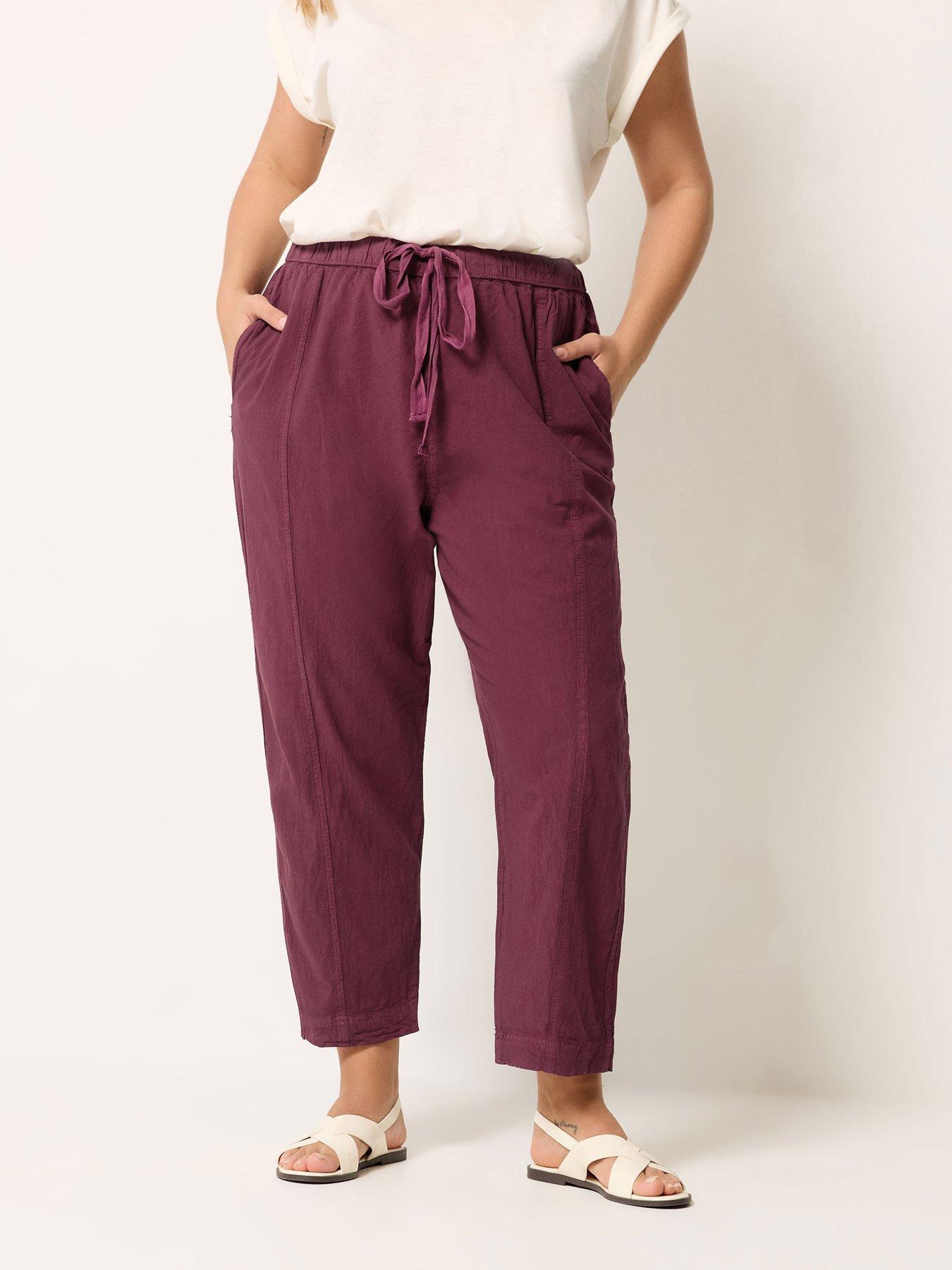 Yours Curve Cool Cotton Barrel Trouser