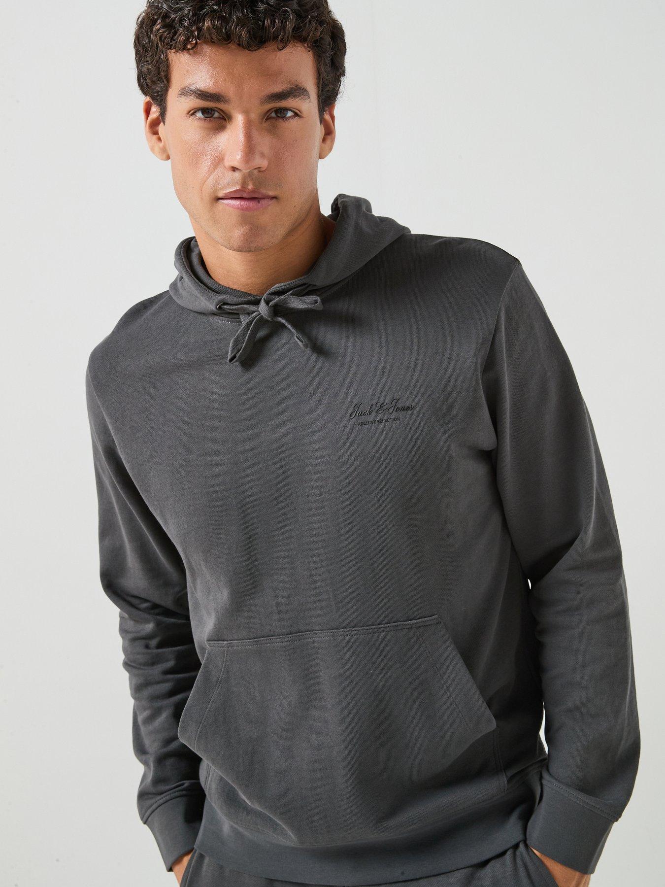 Jack And Jones Men's Archive Graphic Hoodie Cotton Over The Head Grey 2XL - Image 3
