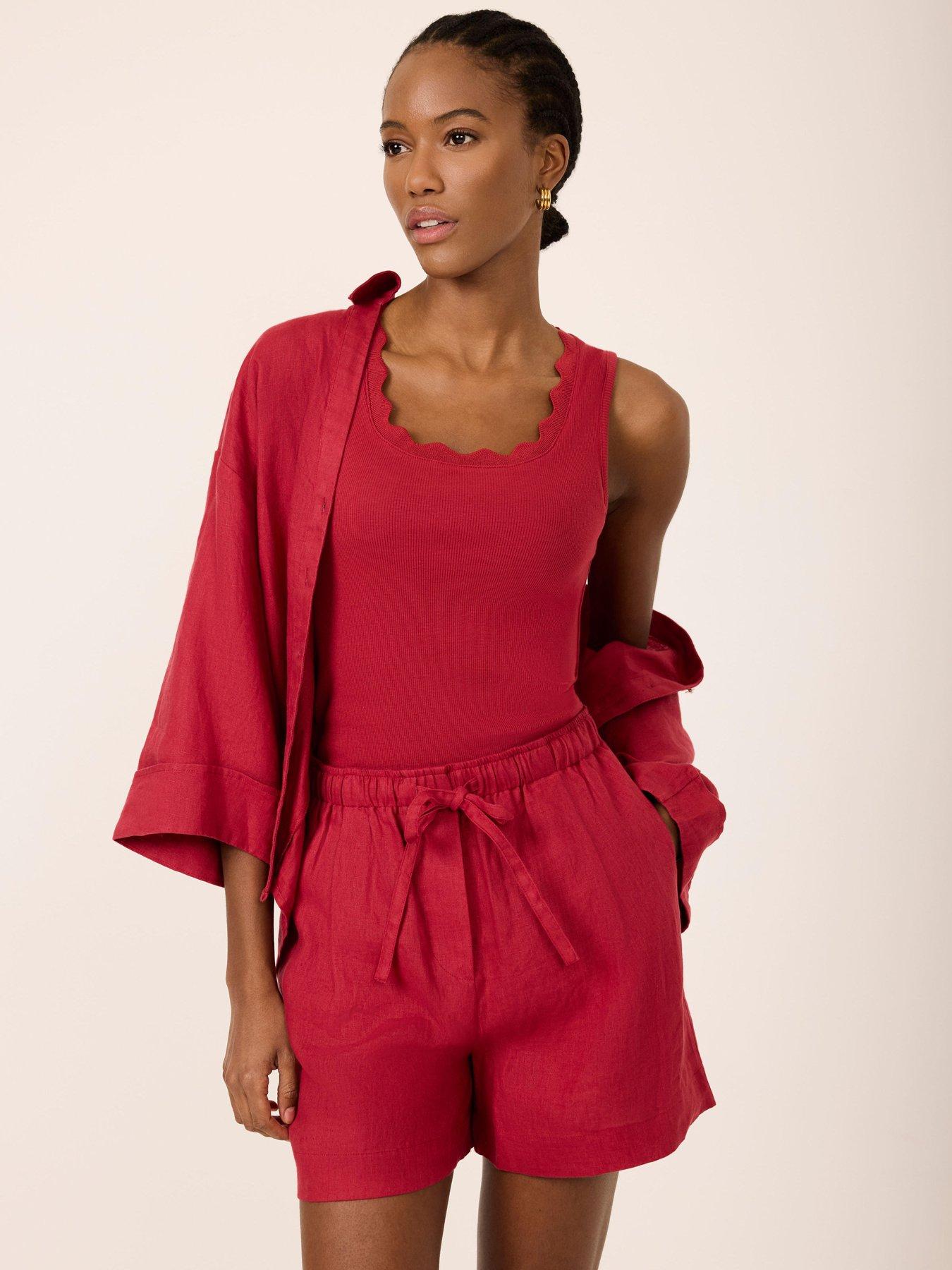 Mint Velvet Red Scallop Vest