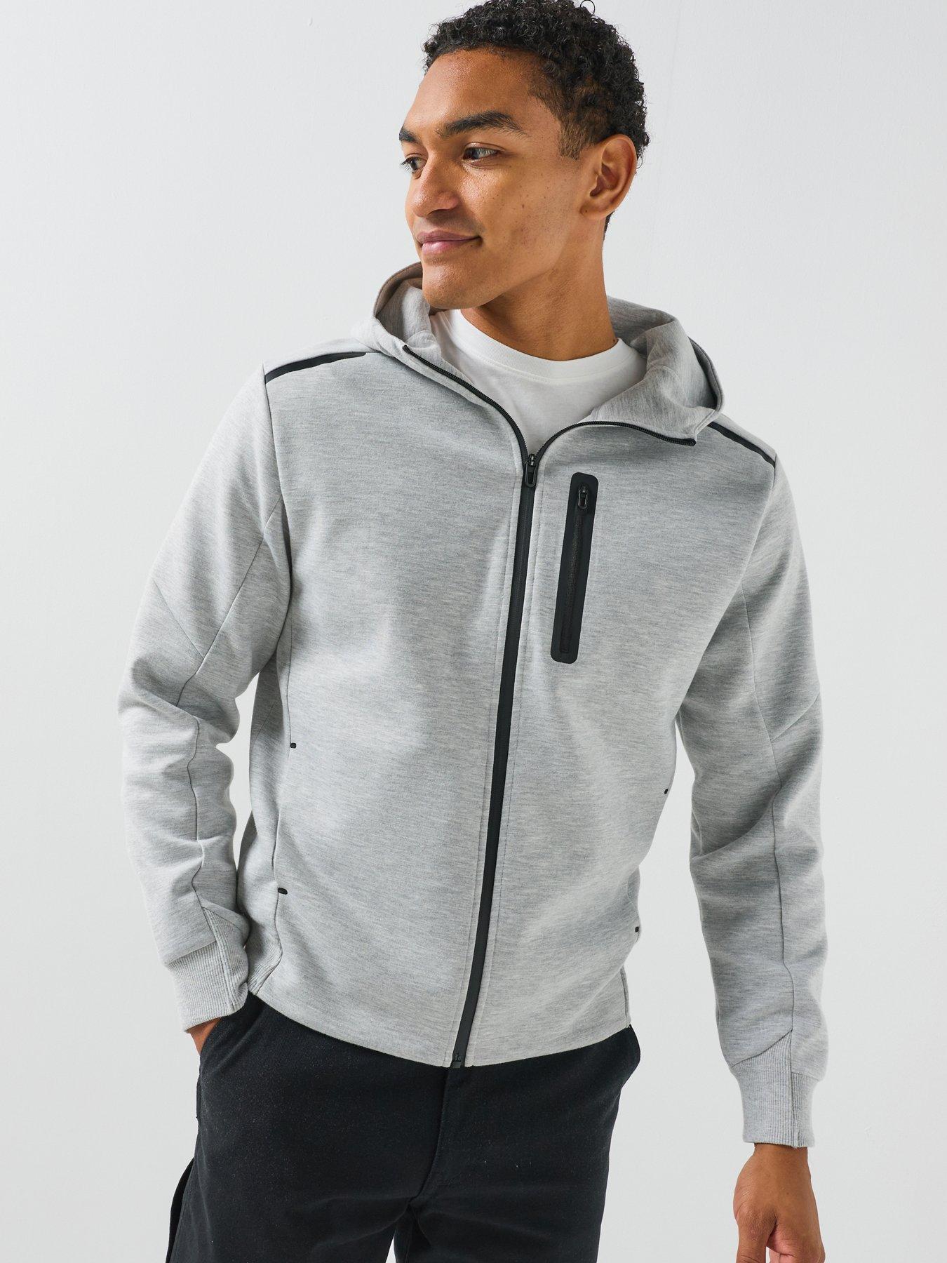 Image 4 of 6 of Jack & Jones Fusion Zip Through Hoodie - Light Grey
