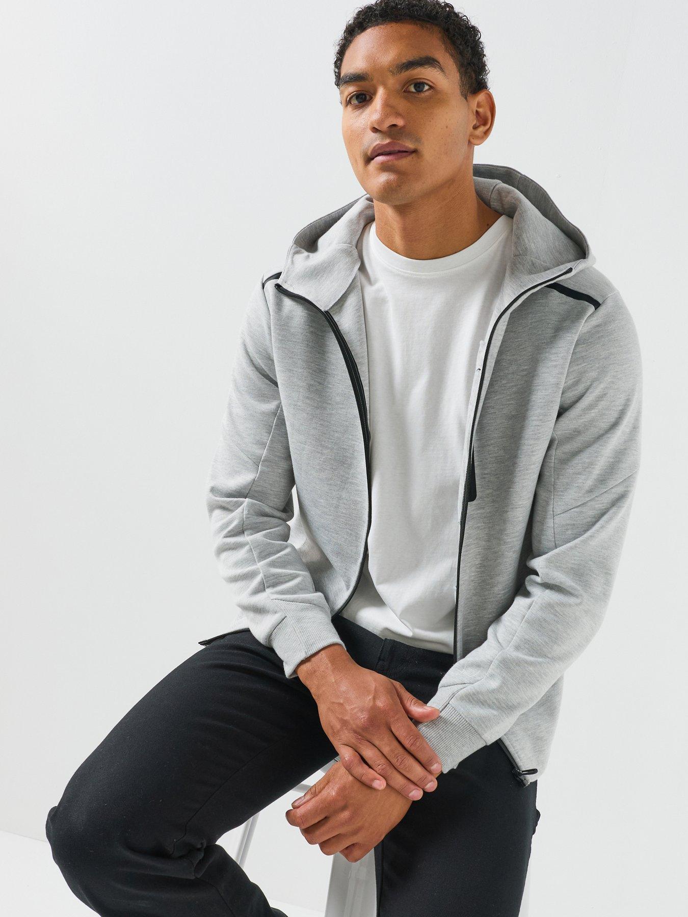 Image 5 of 6 of Jack & Jones Fusion Zip Through Hoodie - Light Grey
